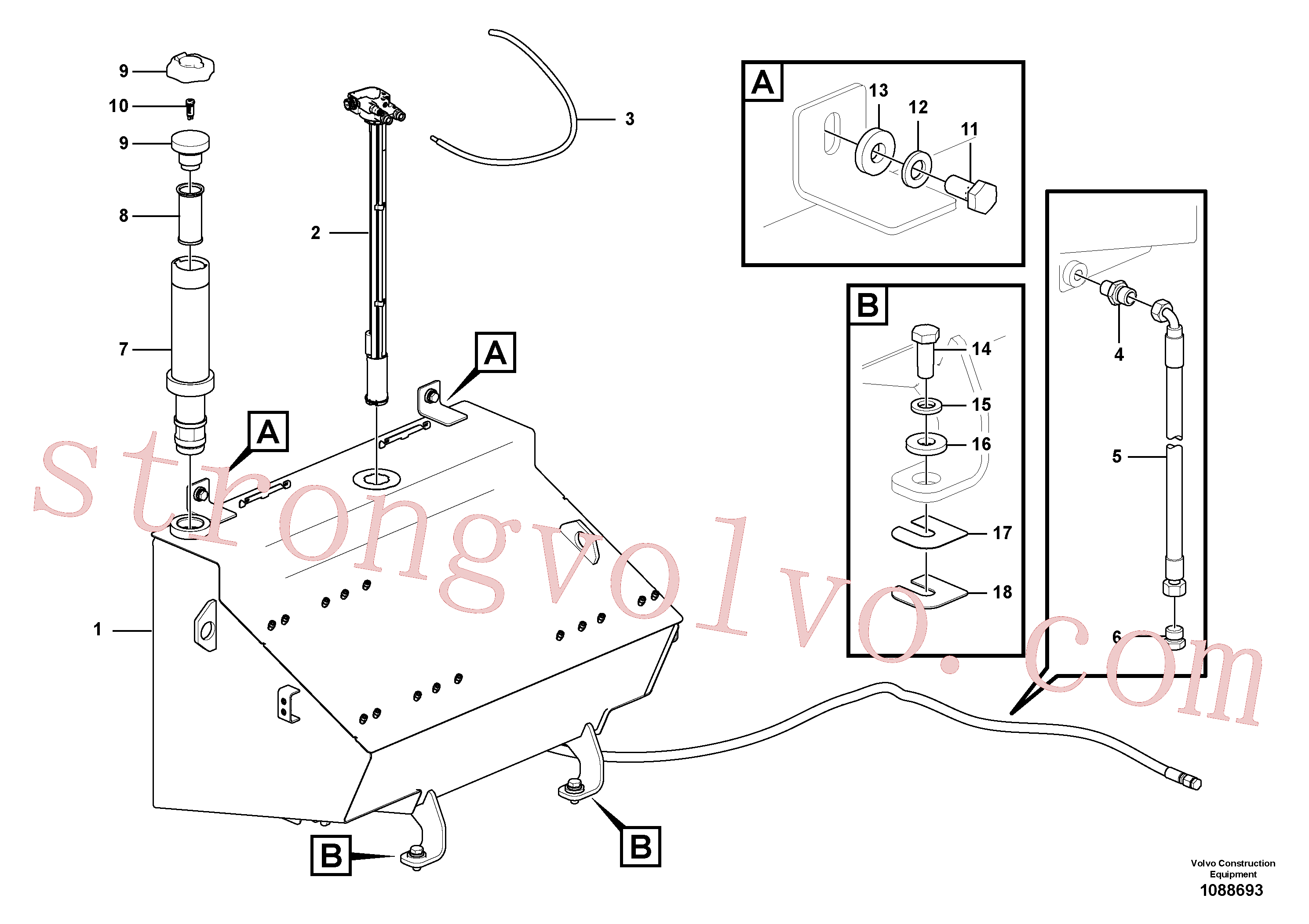 VOE937719 Volvo Depósito de combustível com acessórios(1088693 Montagem)