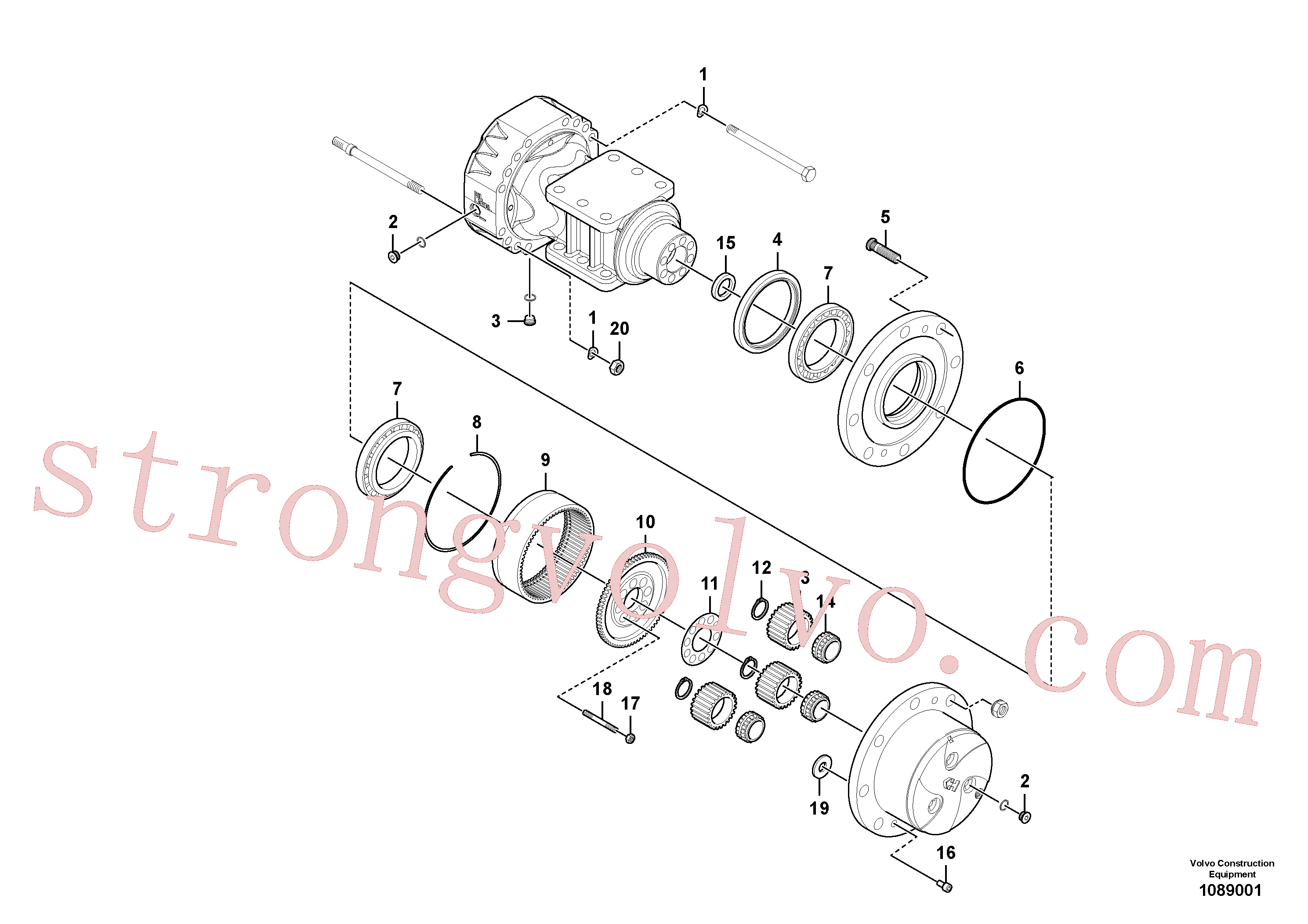 RM59146670 Volvo Eixo traseiro, redução do cubo(1089001 Montagem)