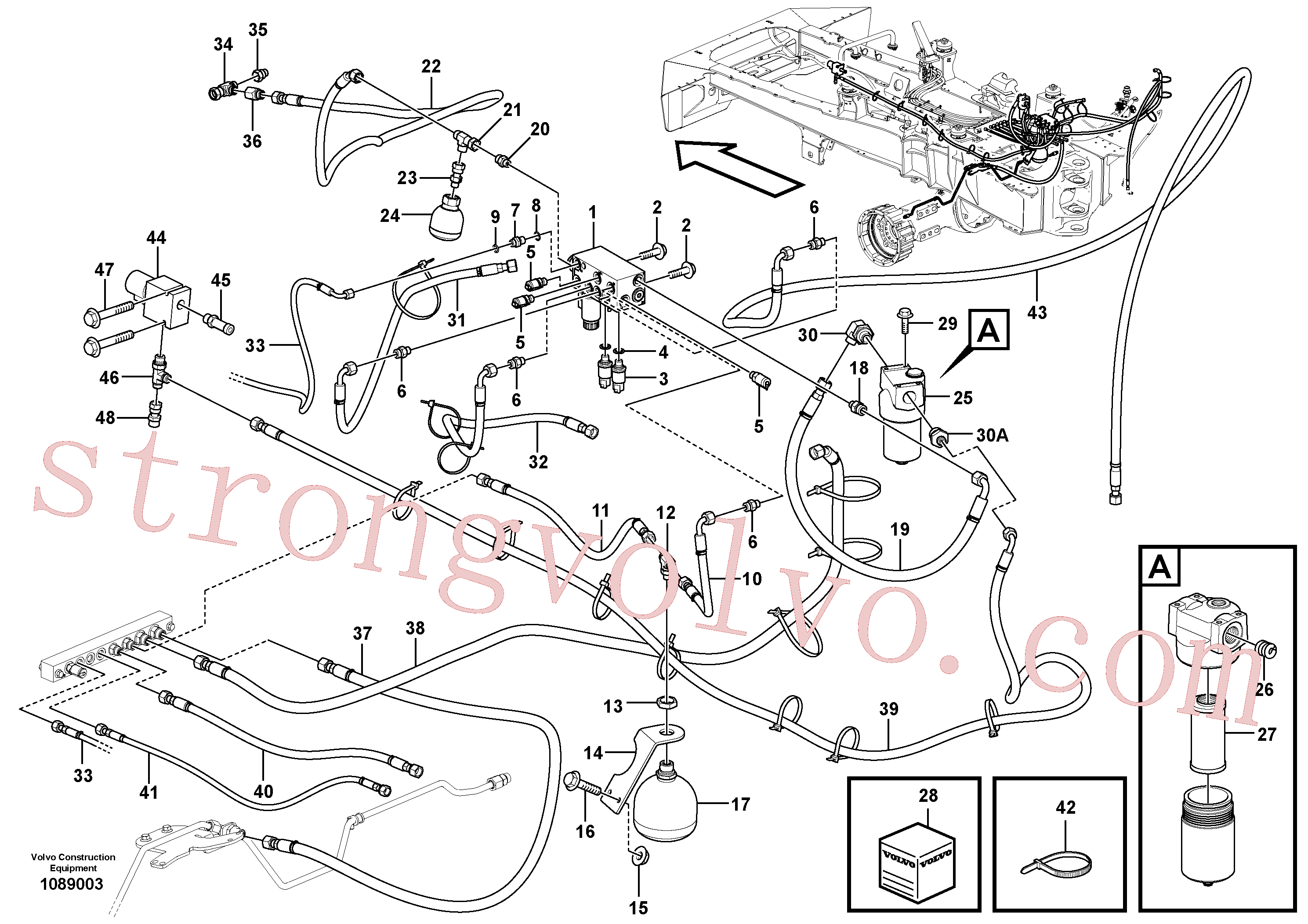 VOE936689 Volvo Linhas de travão(1089003 Montagem)