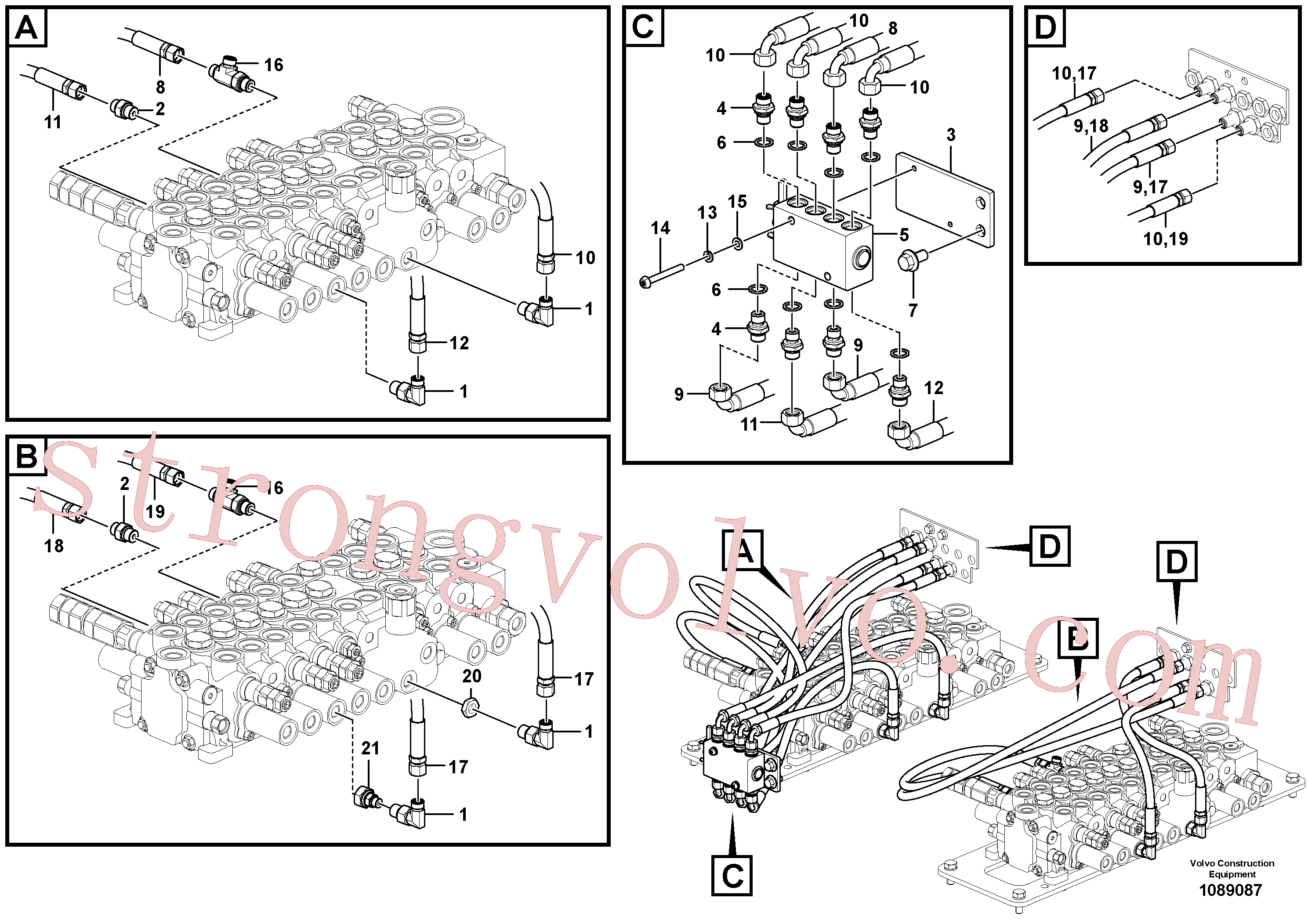 VOE14556093 Volvo Sistema servomotor, mudança da função da alavanca(1089087 Montagem)