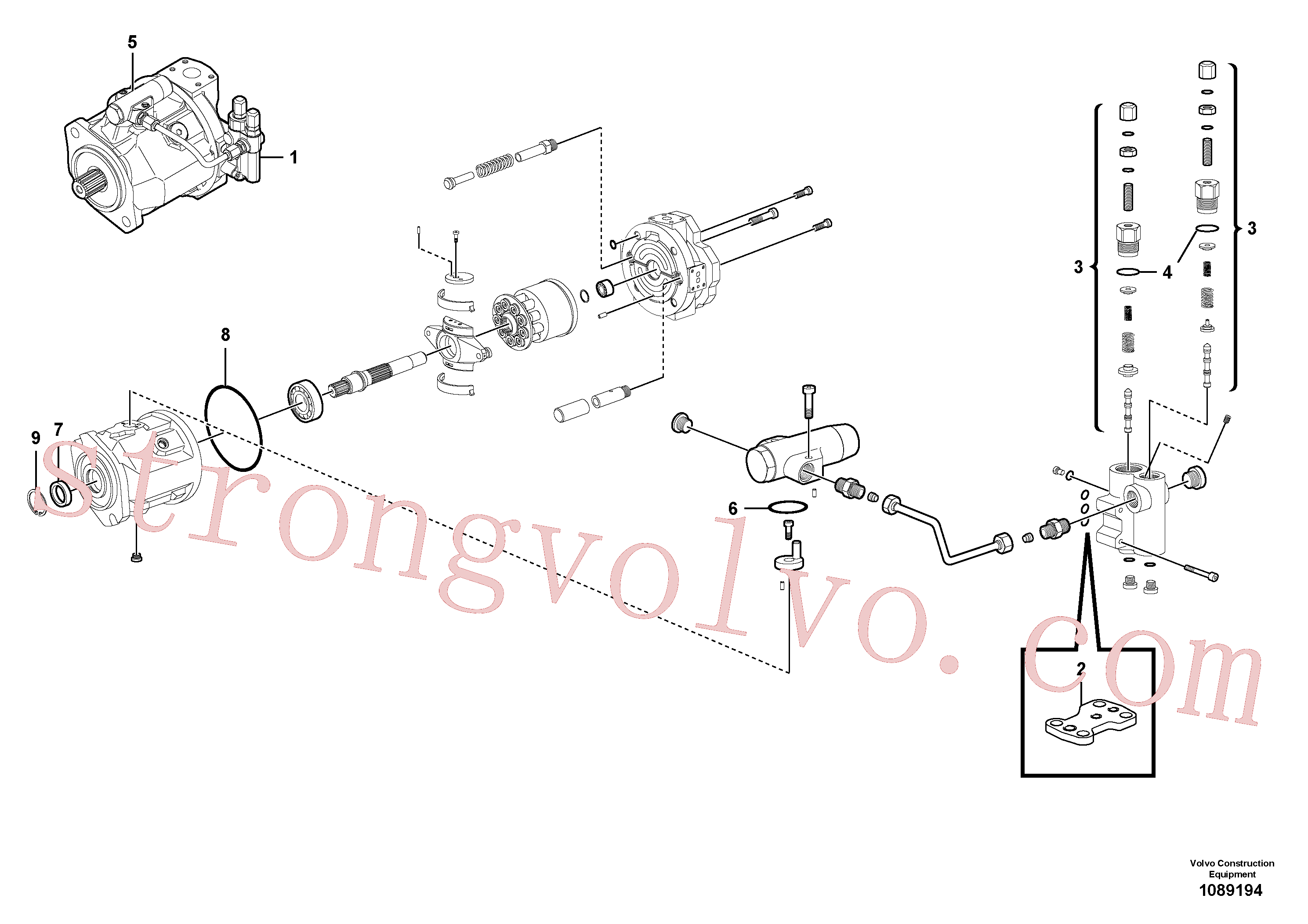 VOE15093770 Volvo Bomba hidráulica(1089194 Montagem)