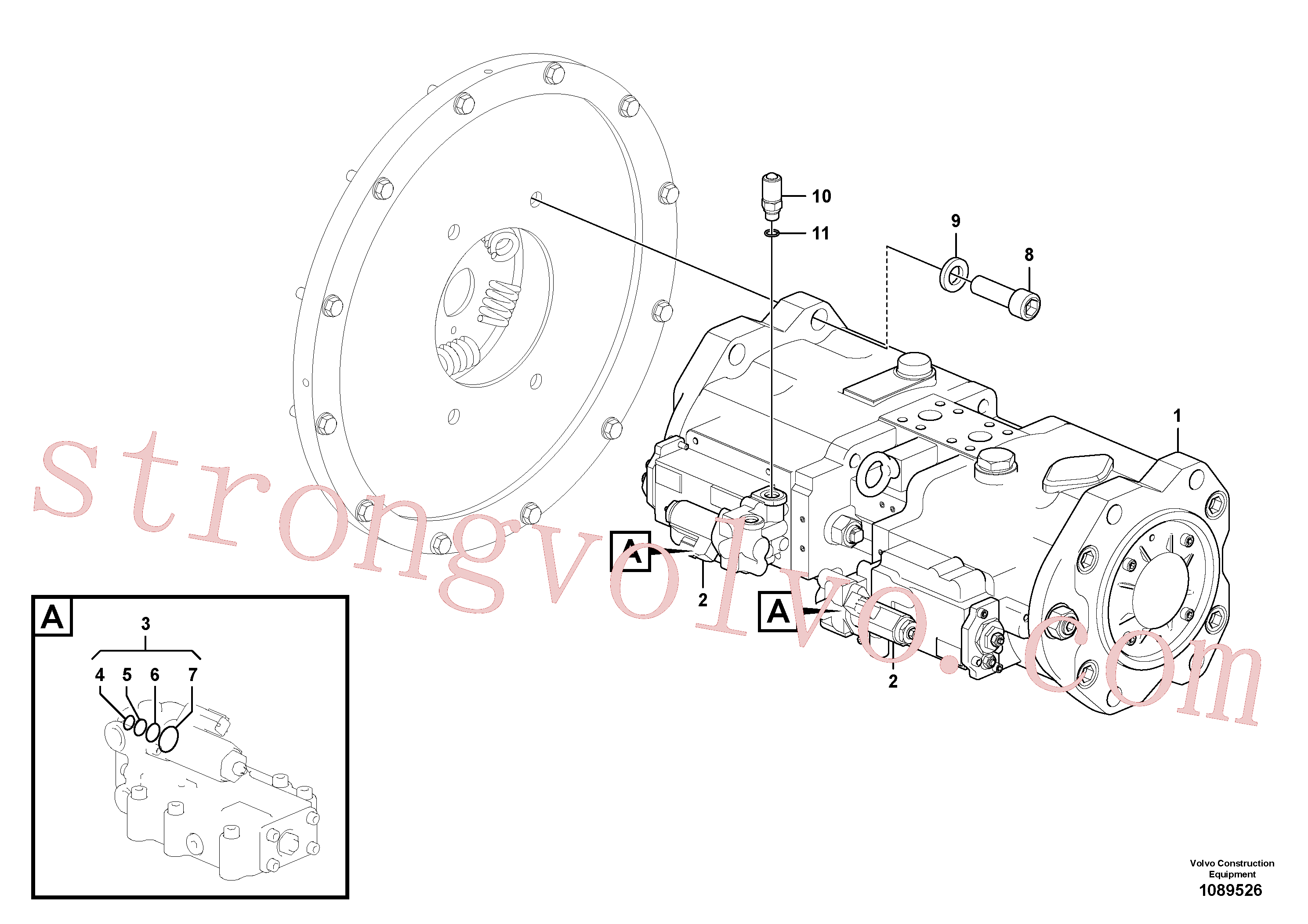 VOE14625695 Volvo Instalação da bomba(1089526 Montagem)