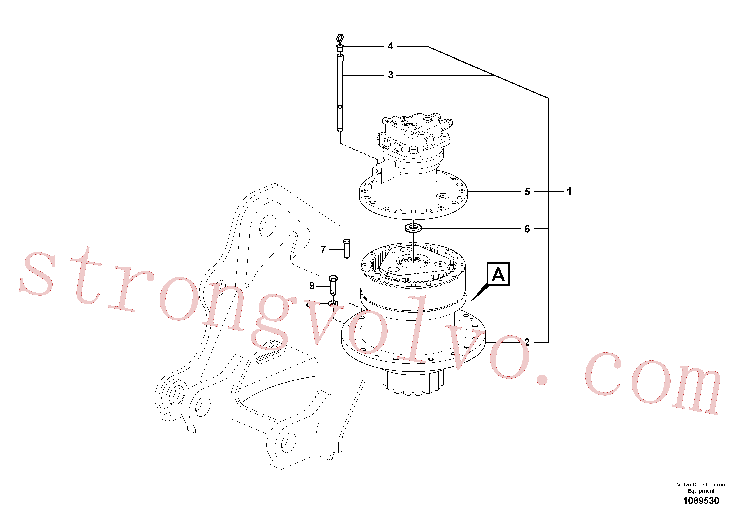 VOE14633636 Volvo Motor de rotação com peças de montagem(1089530 Montagem)