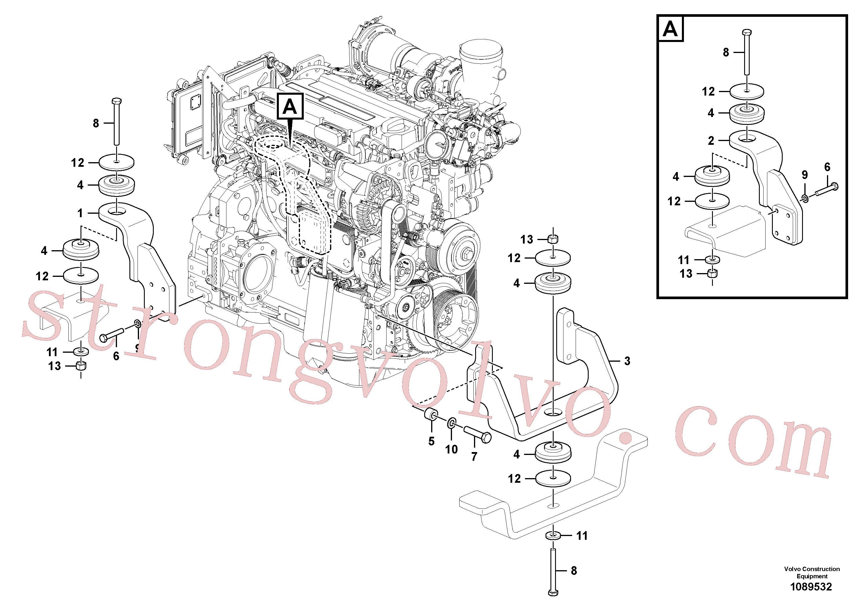 RM96733894 Volvo Suporte do motor(1089532 Montagem)
