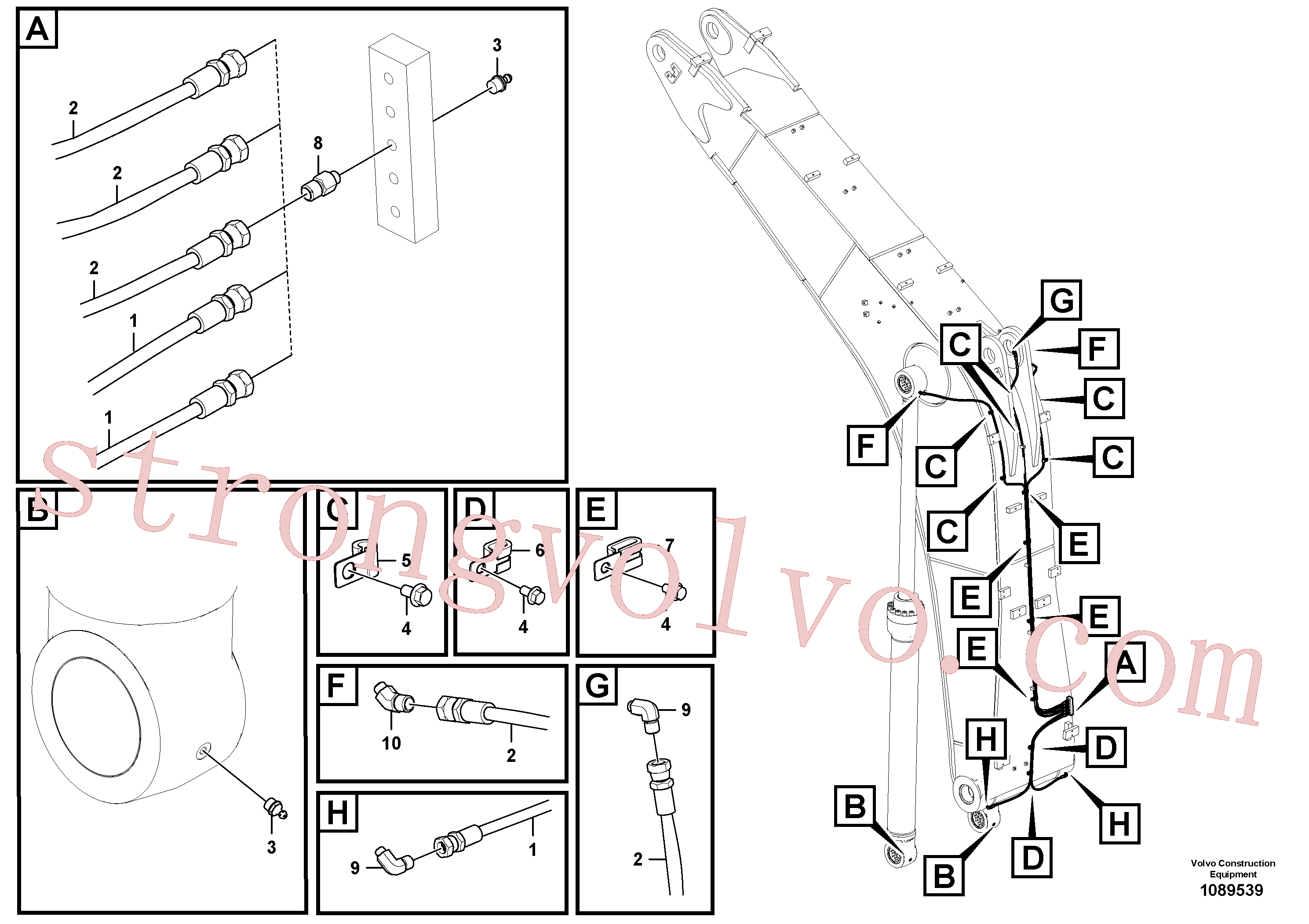 VOE14881370 Volvo Tubagem de massa(1089539 Montagem)