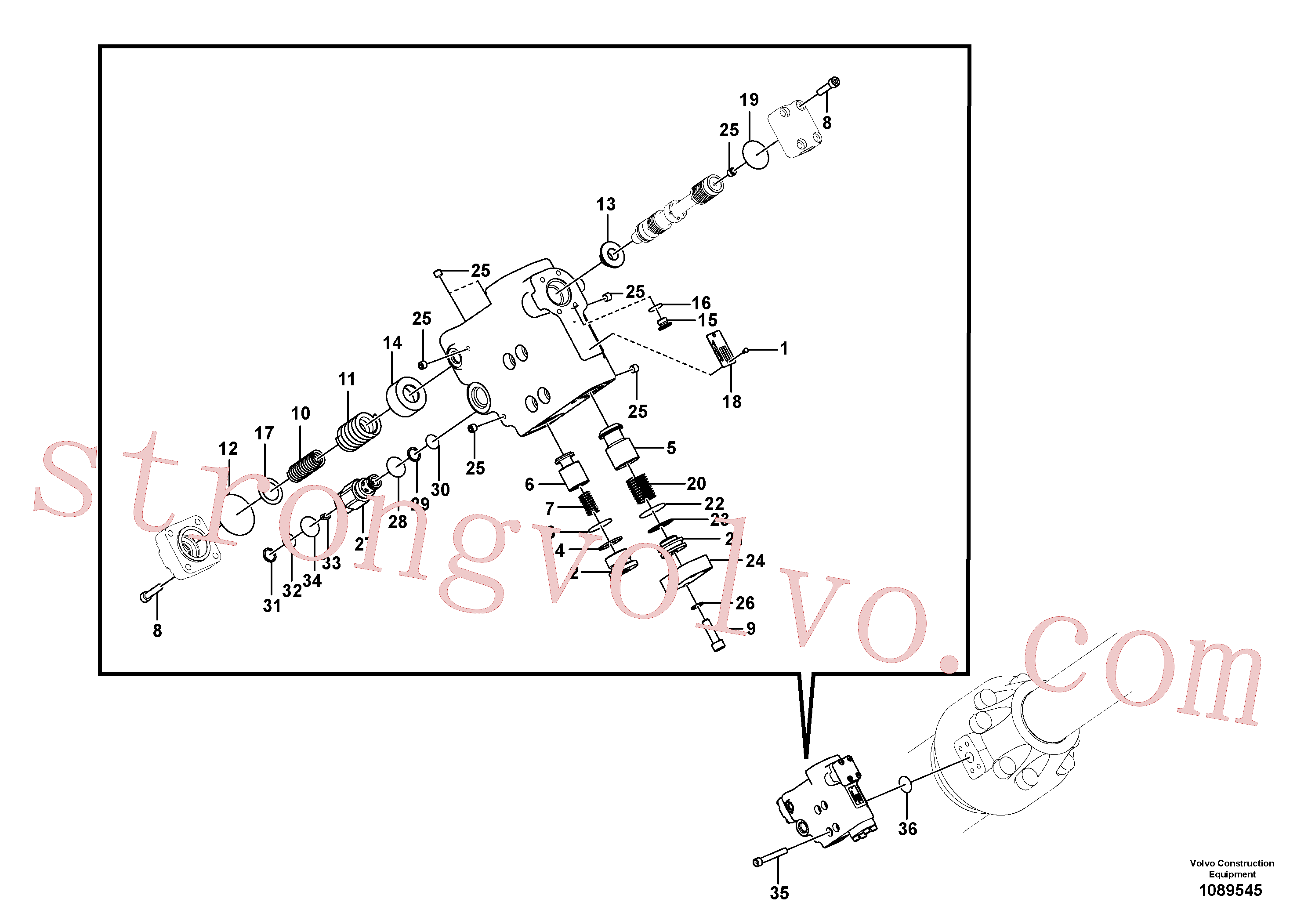Volvo VOE14510949 Poppet Volvo Acessórios para escavadeira