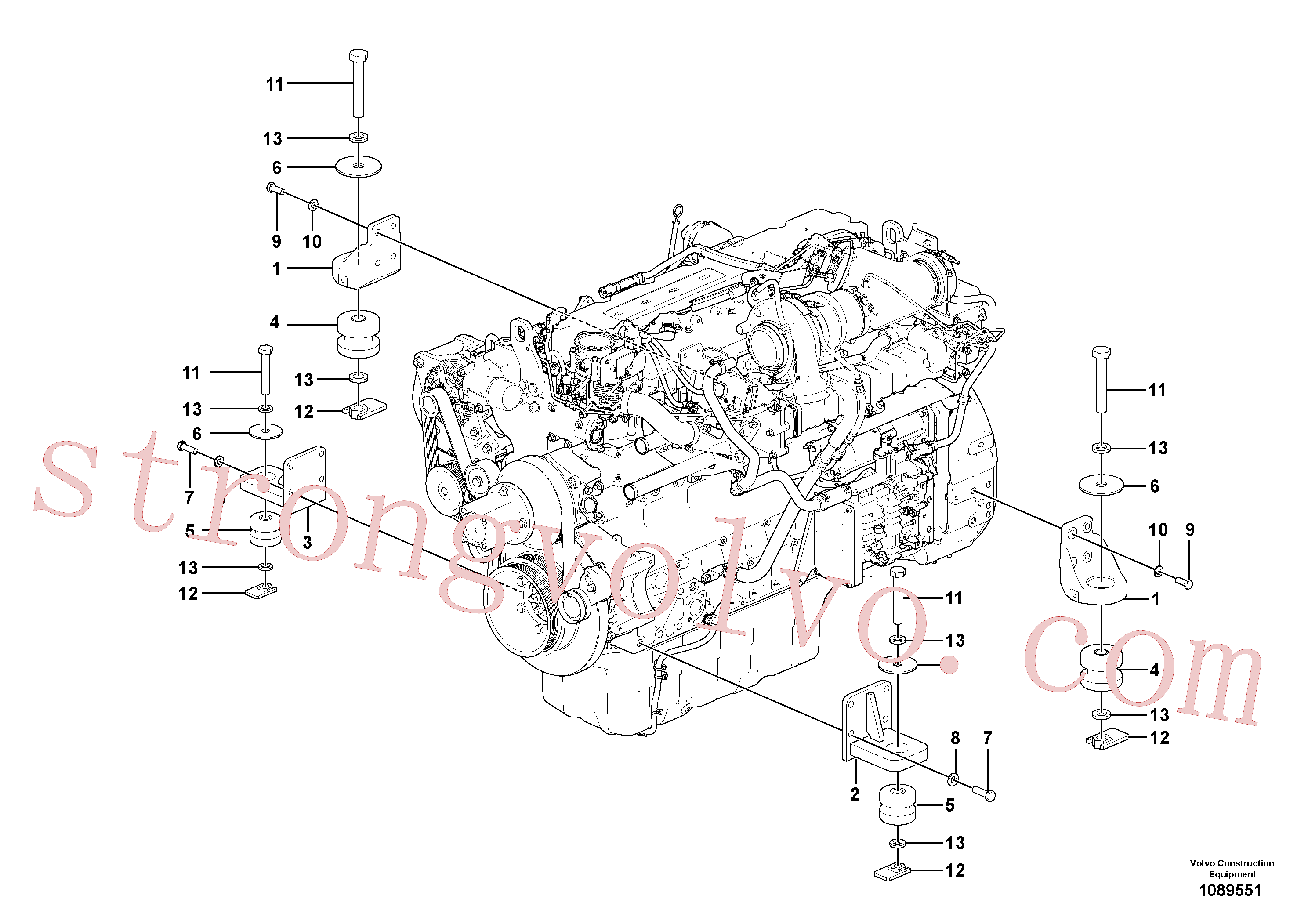 VOE60110289 Volvo Suporte do motor(1089551 Montagem)
