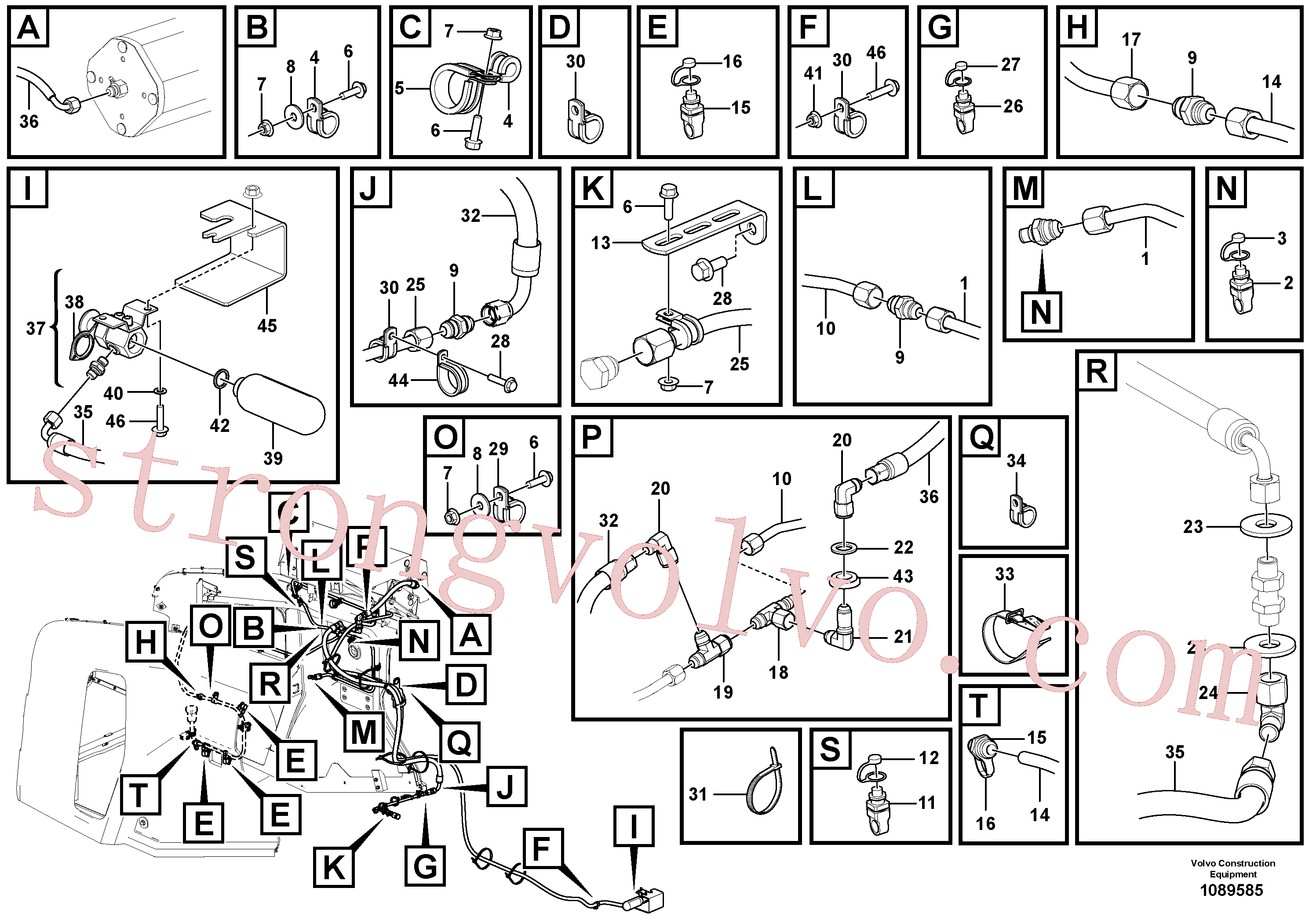 VOE15151617 Volvo Sistema de extinção(1089585 Montagem)