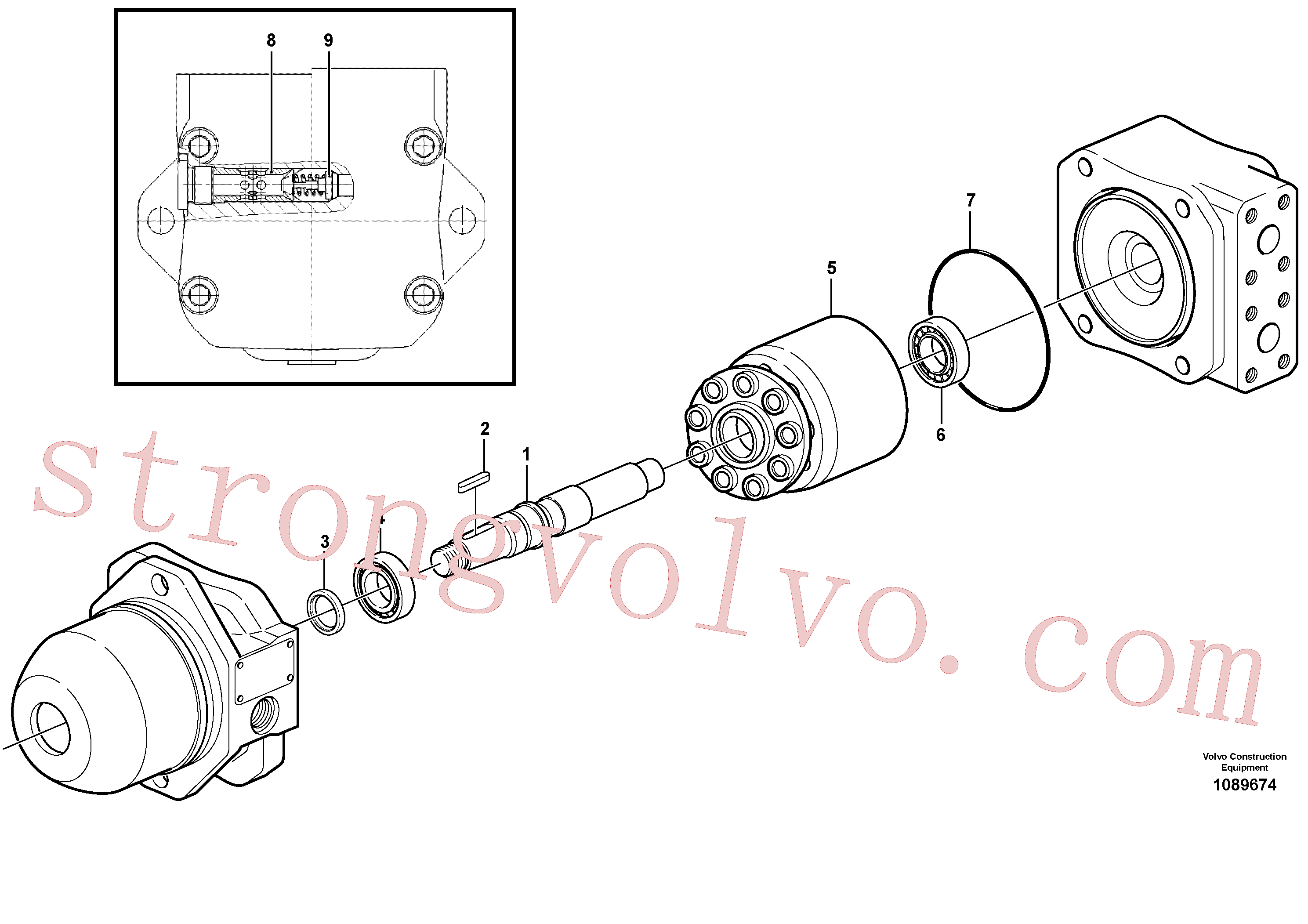 PJ7412842 Volvo Motor hidráulico(1089674 Montagem)
