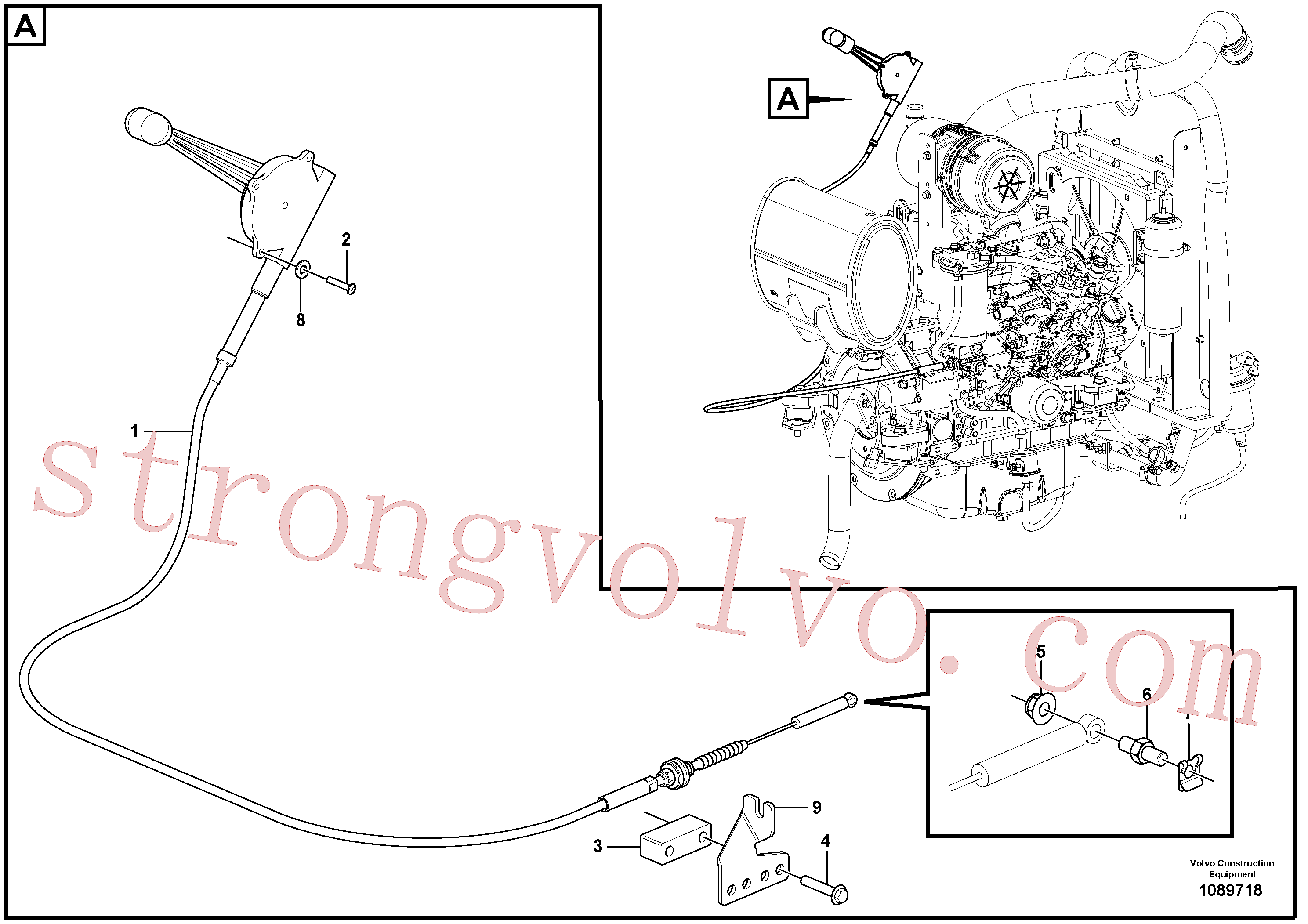 VOE997501 Volvo Acelerador de mão(1089718 Montagem)