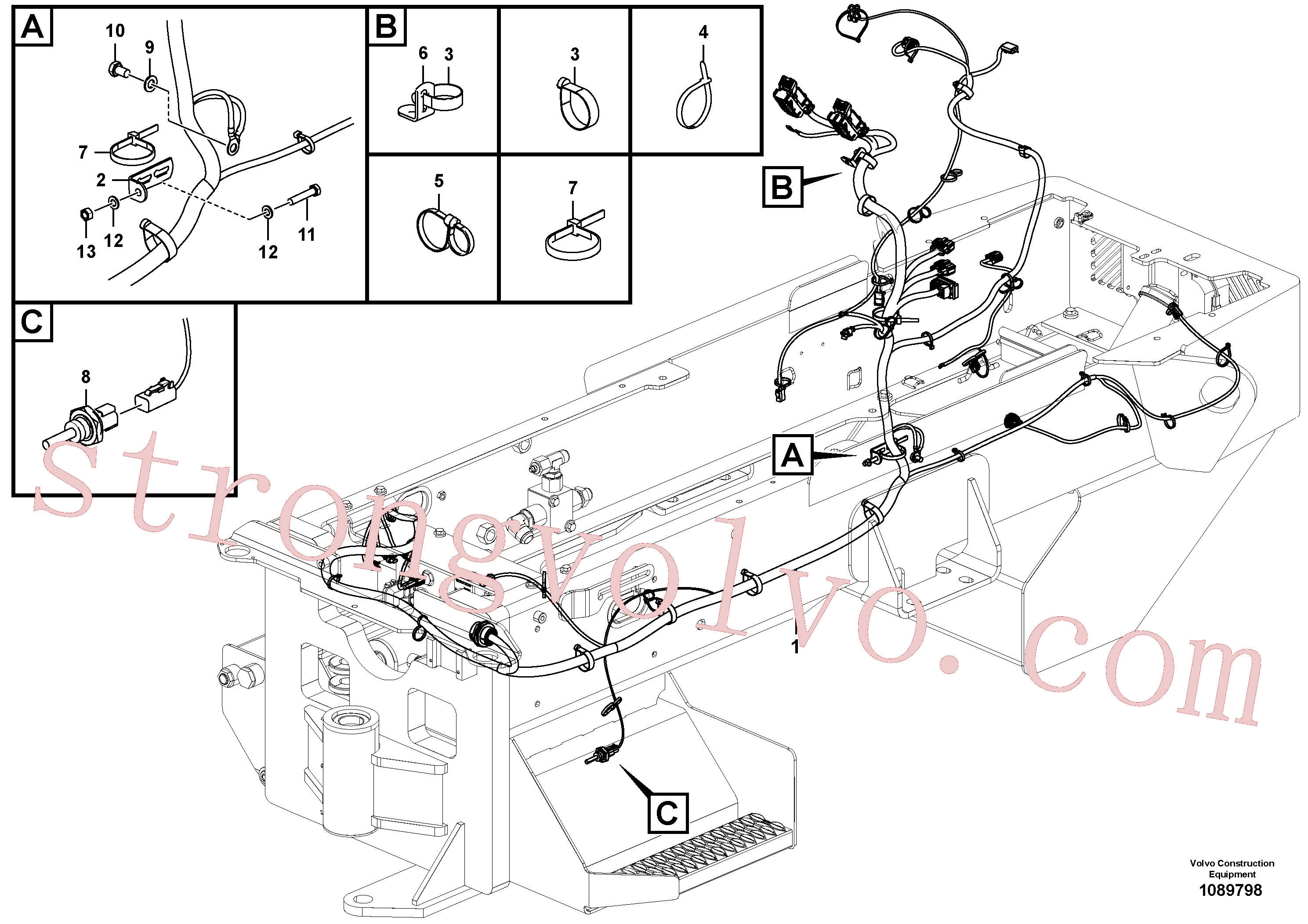 VOE997424 Volvo Cablagem, chassis(1089798 Montagem)