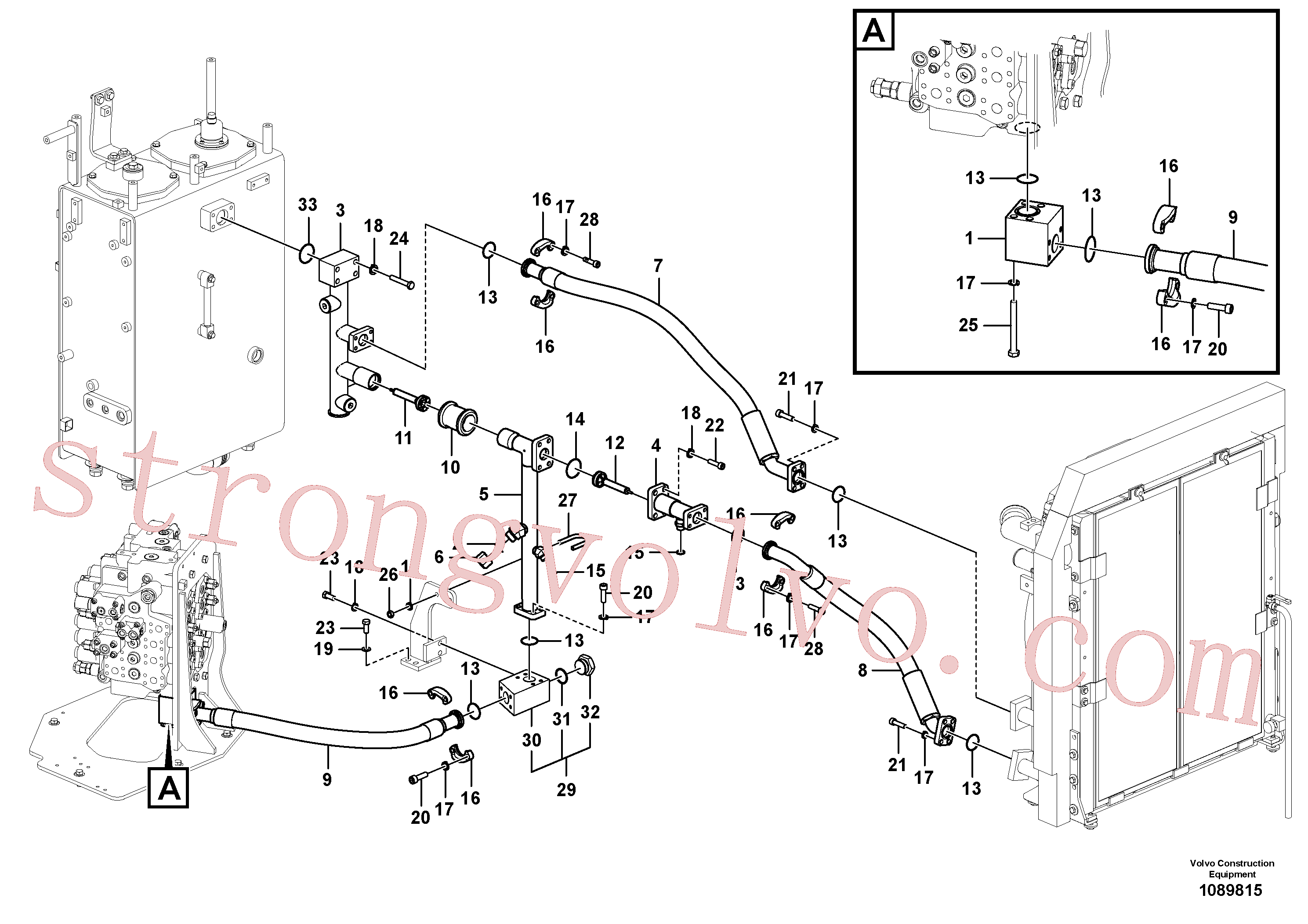 VOE14880633 Volvo Sistema hidráulico, tanque hidráulico para o refrigerador de óleo hidráulico(1089815 Montagem)