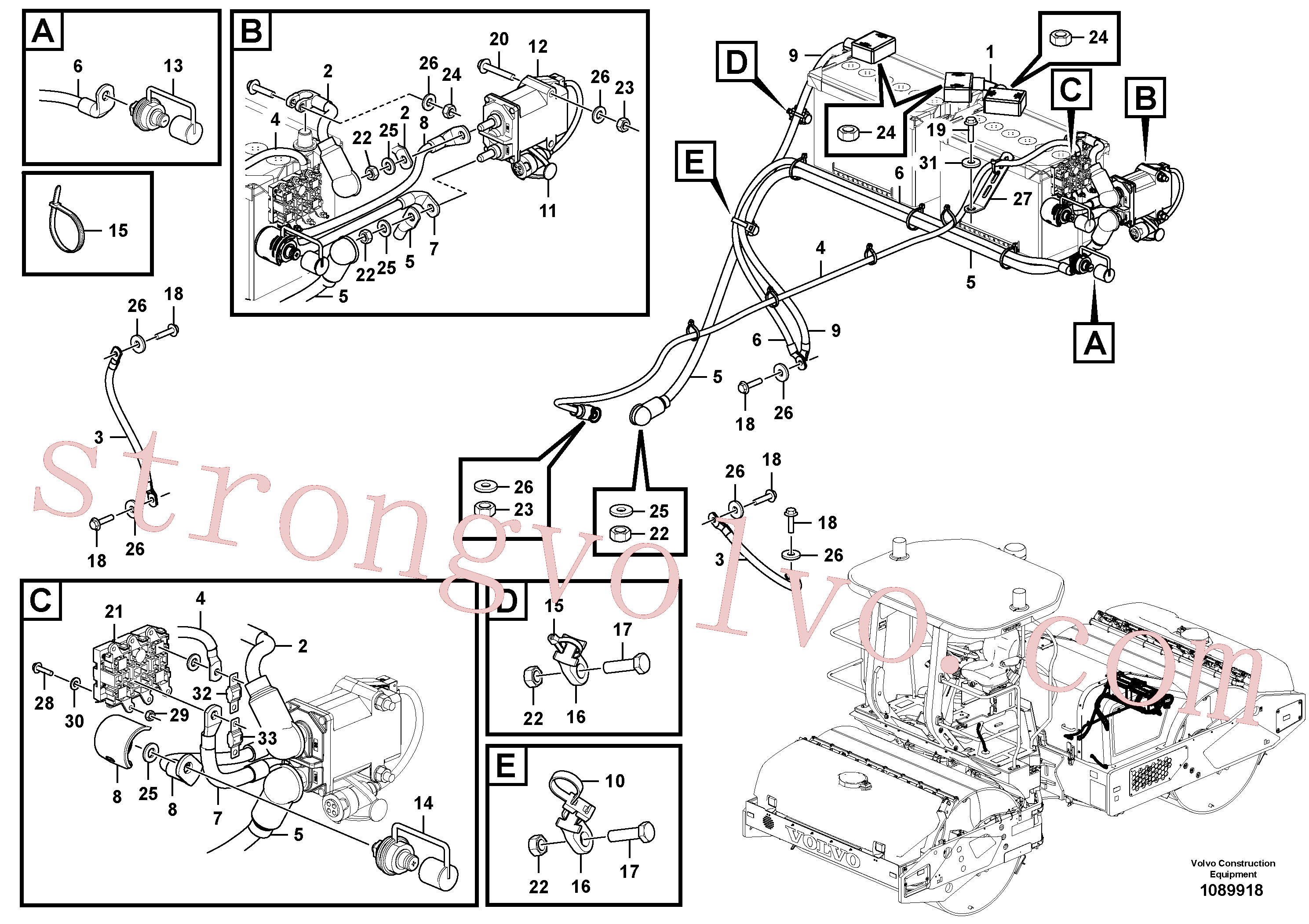 VOE997426 Volvo Cabos, bateria(1089918 Montagem)