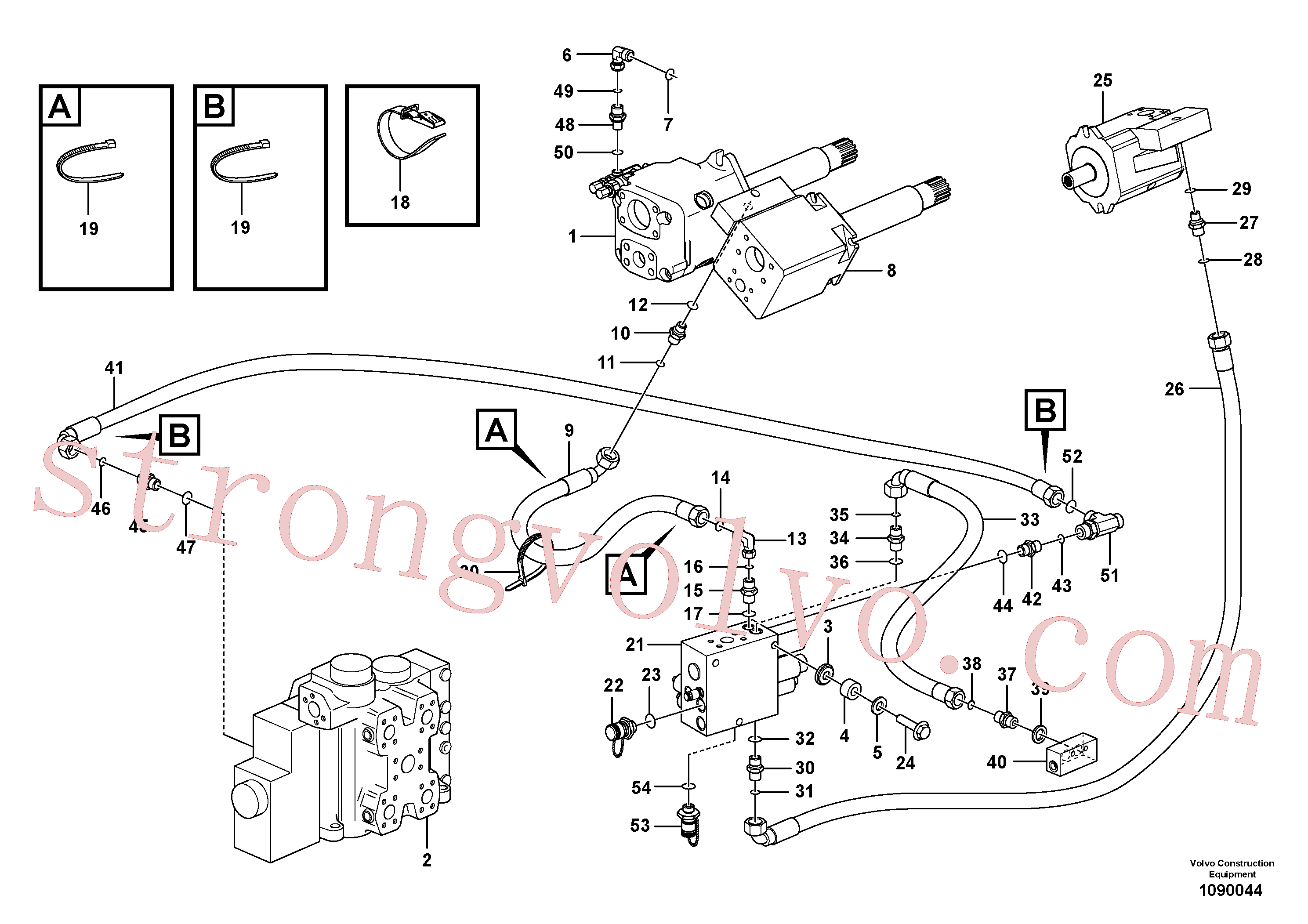 VOE11173878 Volvo Linha de alimentação, bomba - bloco central(1090044 Montagem)