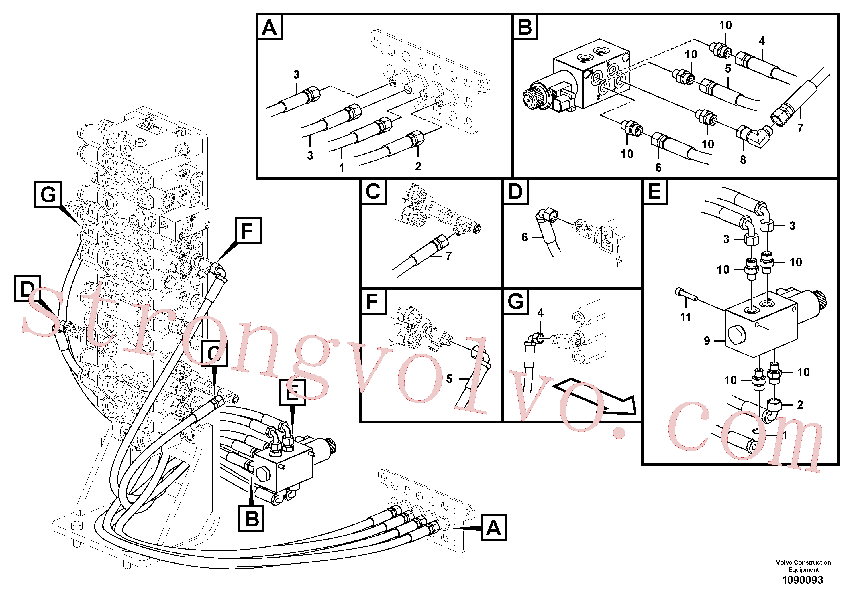 VOE937574 Volvo Sistema servomotor, mudança da função da alavanca(1090093 Montagem)