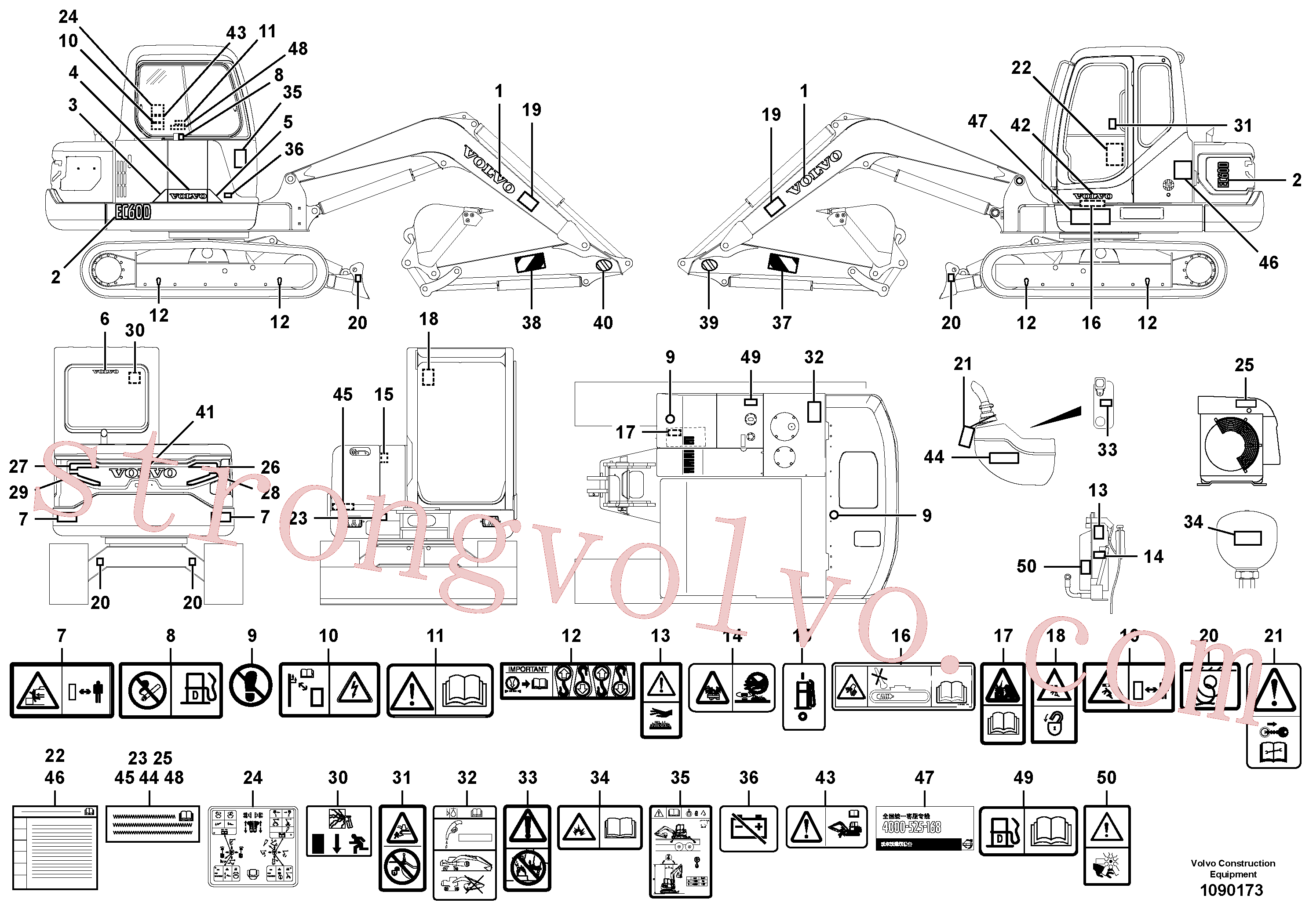 VOE14712077 Volvo Placas de sinalização e etiquetas adesivas(1090173 Montagem)