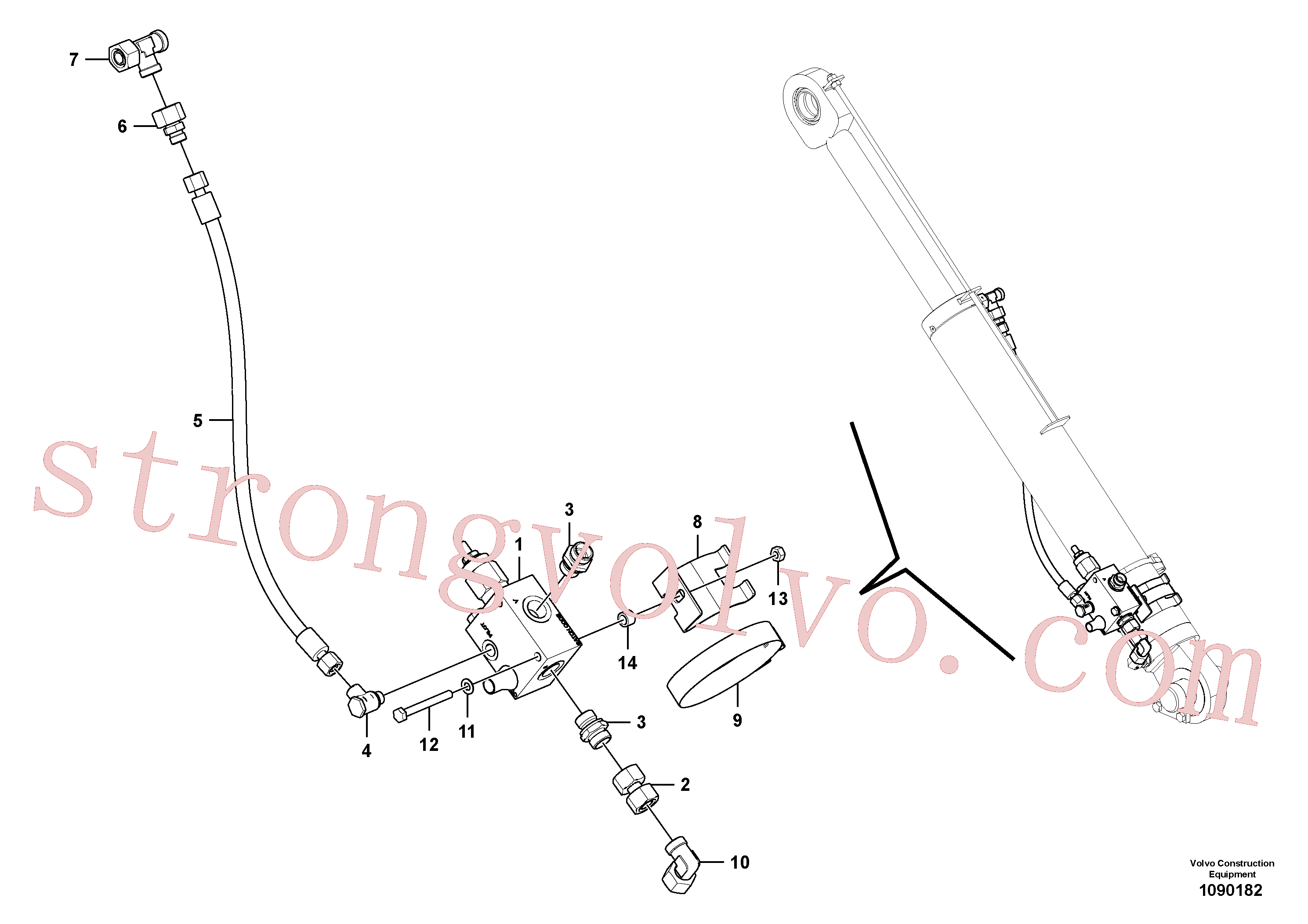 VOE997407 Volvo Segurança de fractura de linha - rotação(1090182 Montagem)