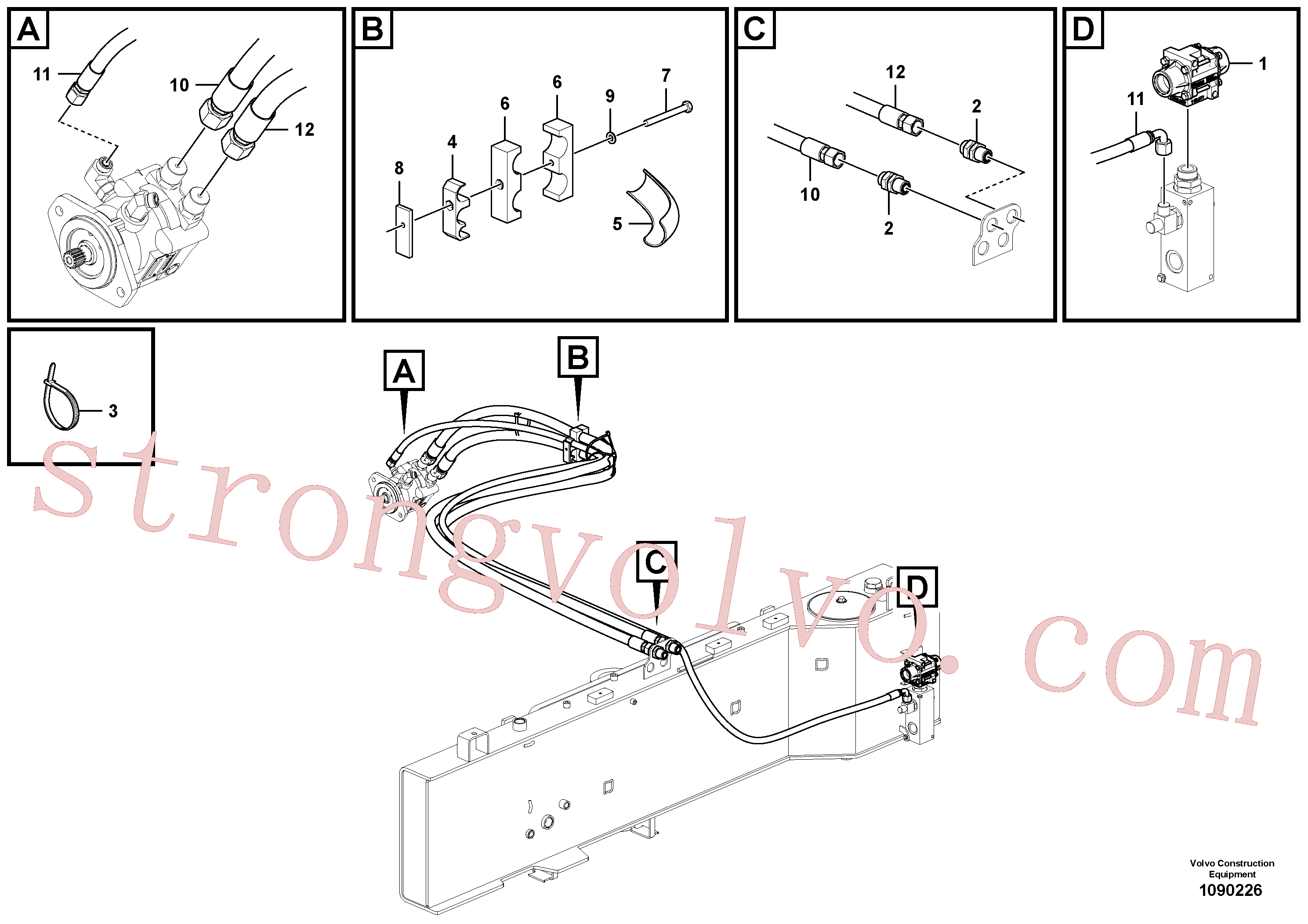 Volvo VOE935285 Niple, Adaptador Volvo Acessórios para escavadeira