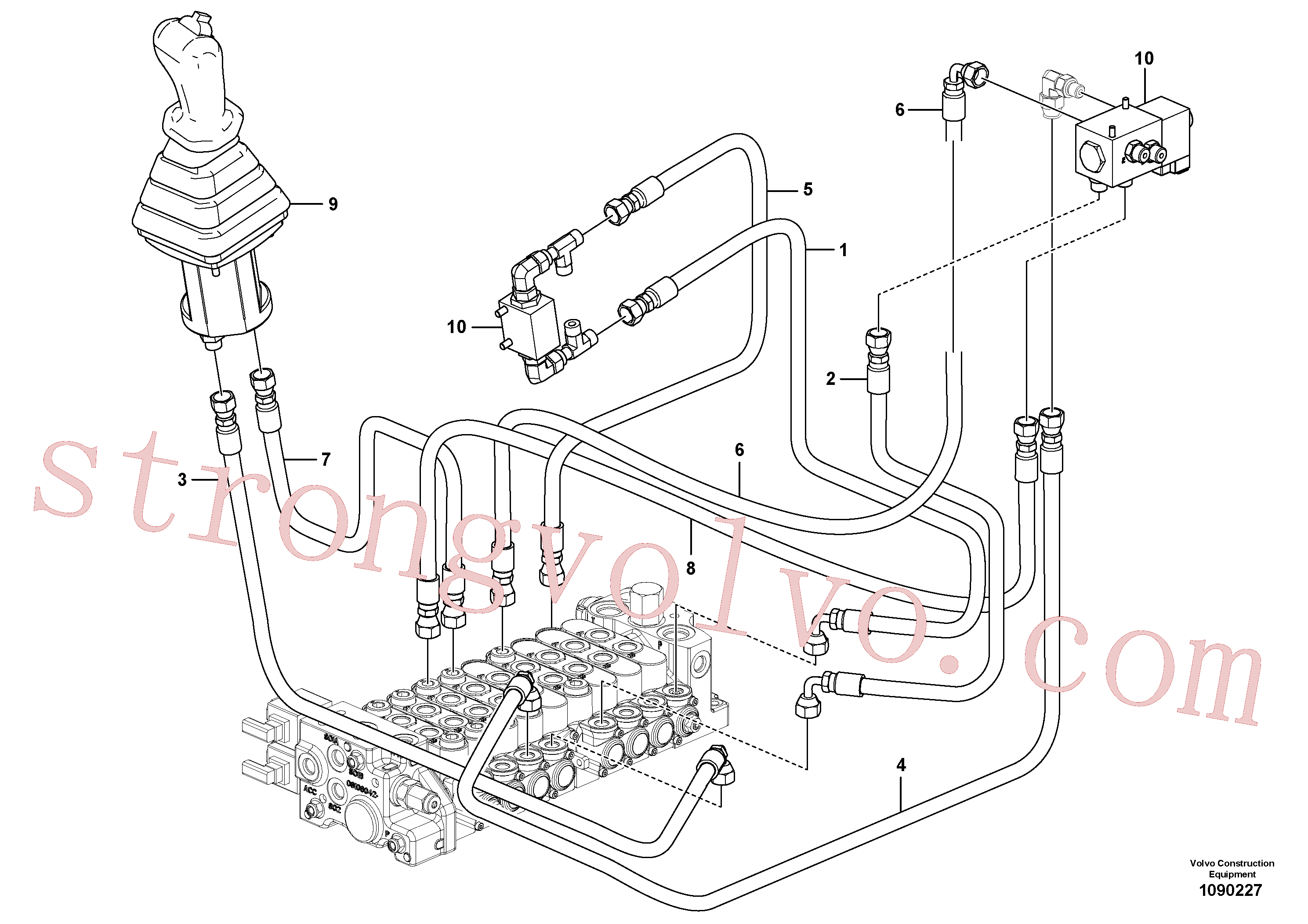 VOE15644136 Volvo Circuito hidráulico (baixa pressão)(1090227 Montagem)