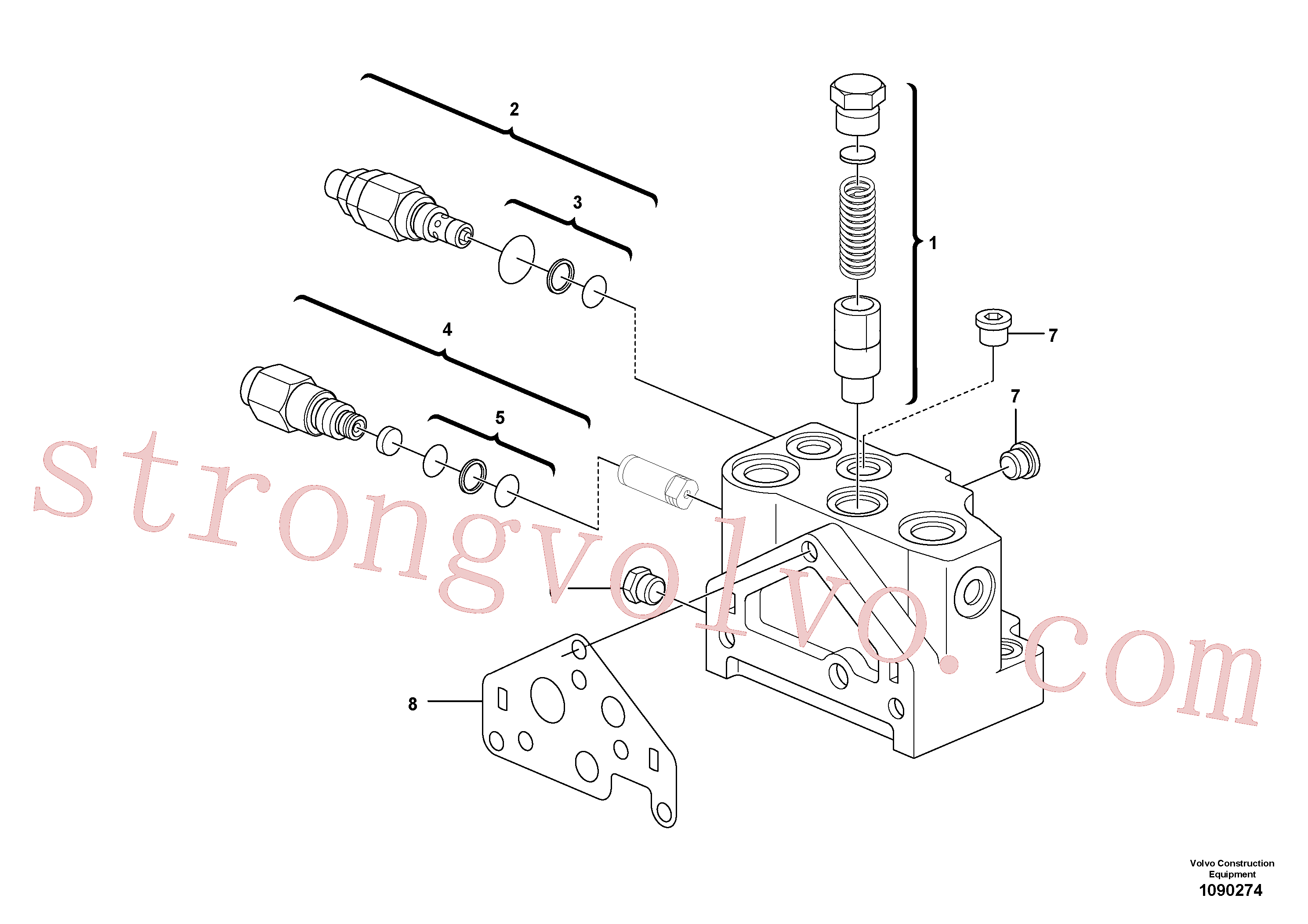 VOE11988539 Volvo Secção da válvula(1090274 Montagem)