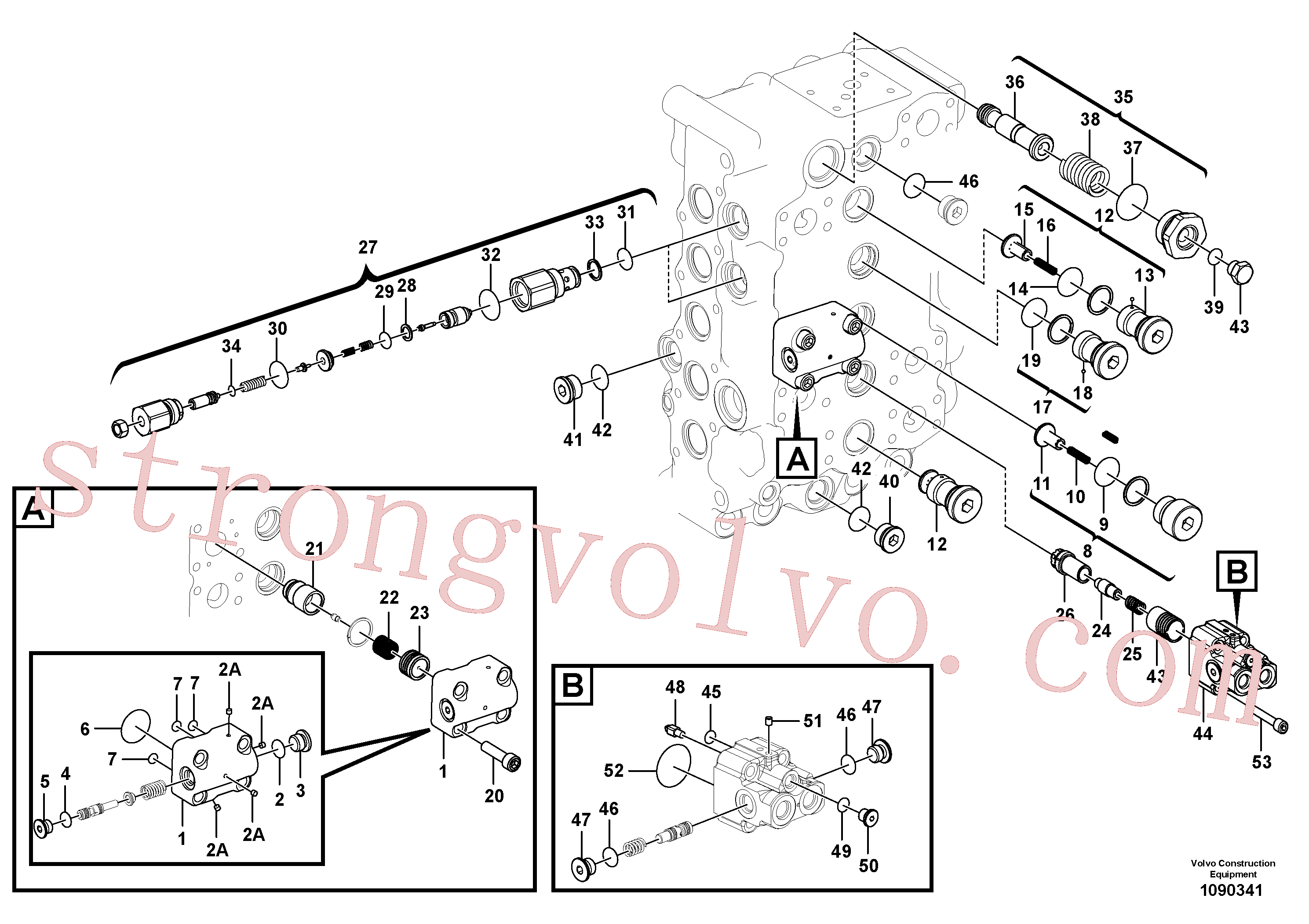 VOE14714206 Volvo Válvula mestra de comando(1090341 Montagem)