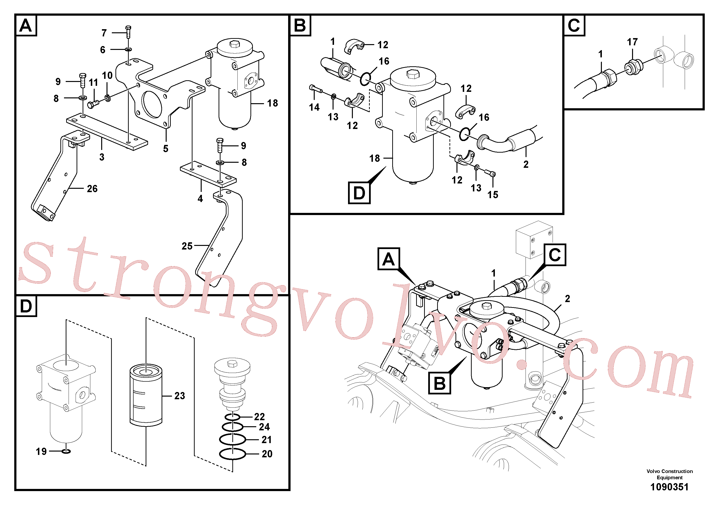 VOE14649610 Suporte Volvo escavadeira