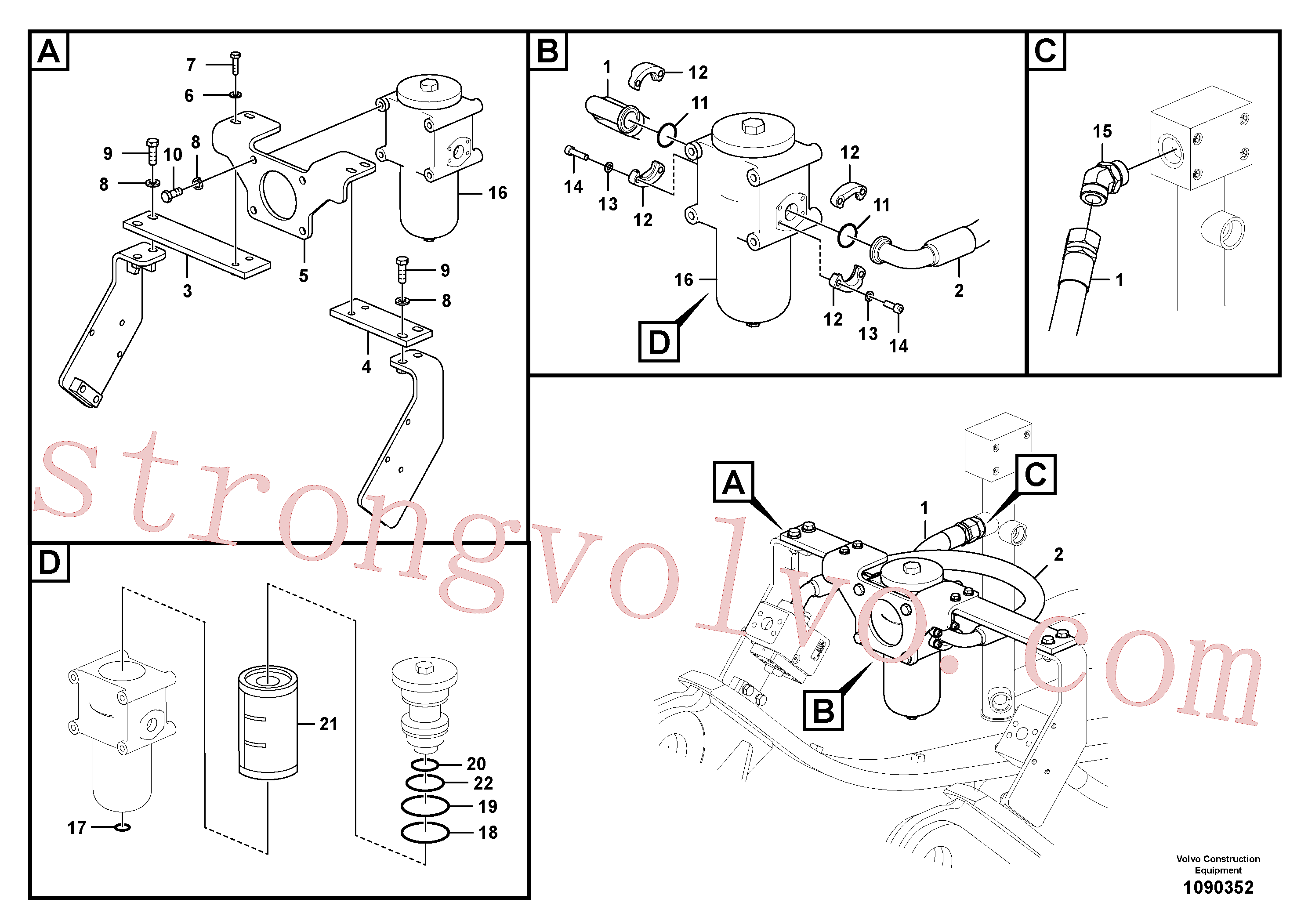 Volvo Acessórios para escavadeira VOE14628229 Mangueira Acessórios