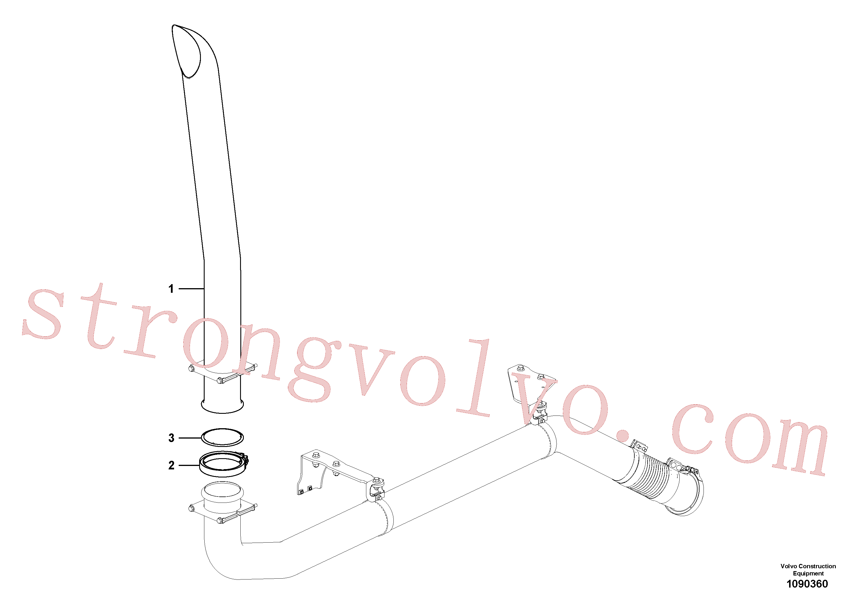 VOE1629499 Volvo Sistema de escape(1090360 Montagem)