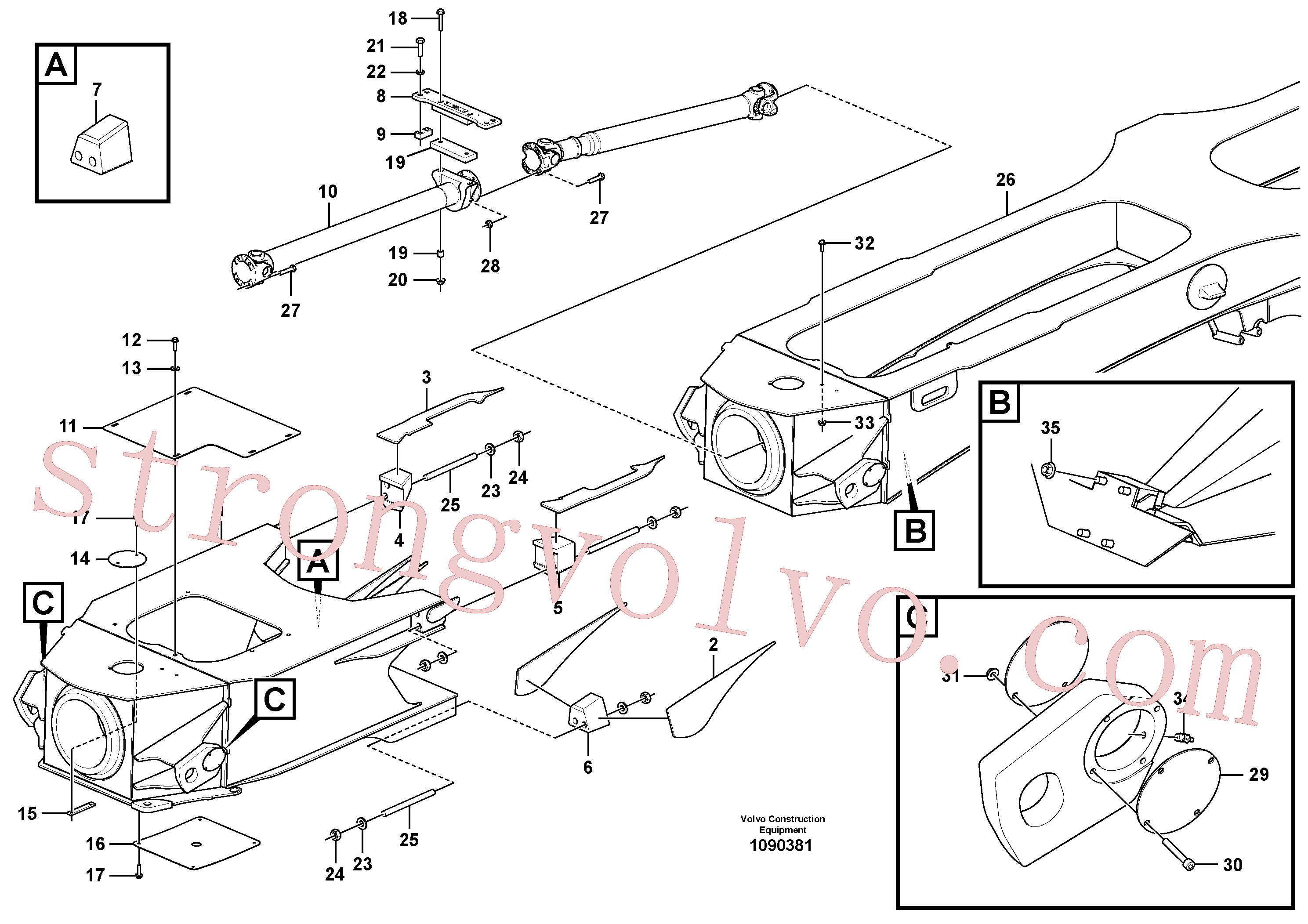 VOE11707097 Volvo Prolongamento do quadro(1090381 Montagem)
