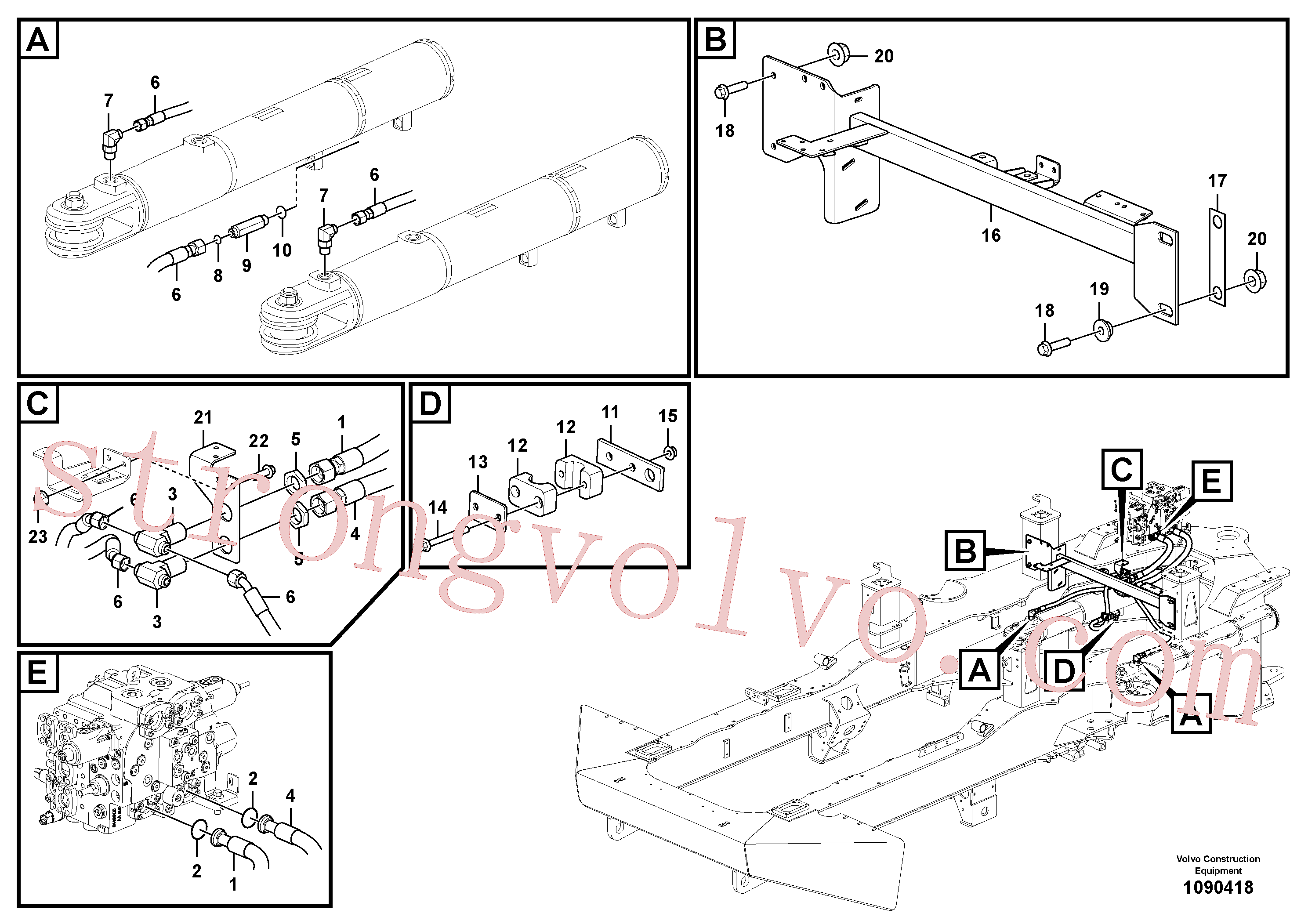 VOE15095435 Volvo Sistema de direcção(1090418 Montagem)