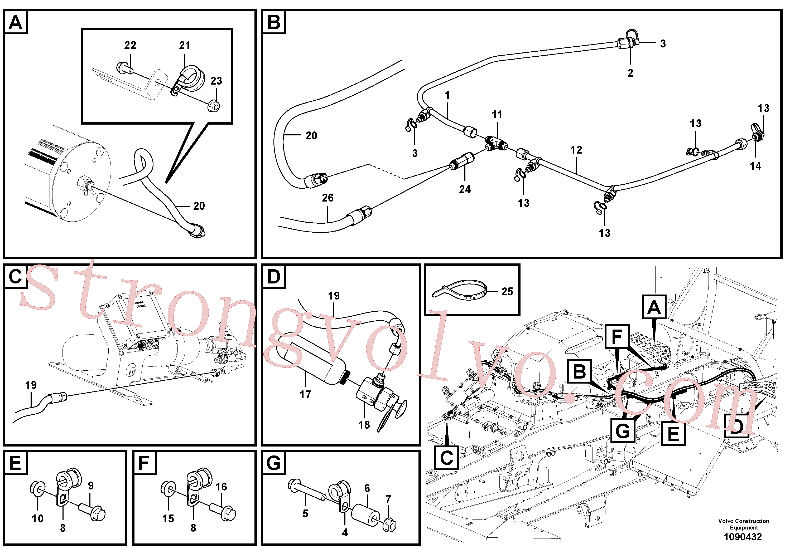 VOE15153432 Volvo Sistema de extinção(1090432 Montagem)