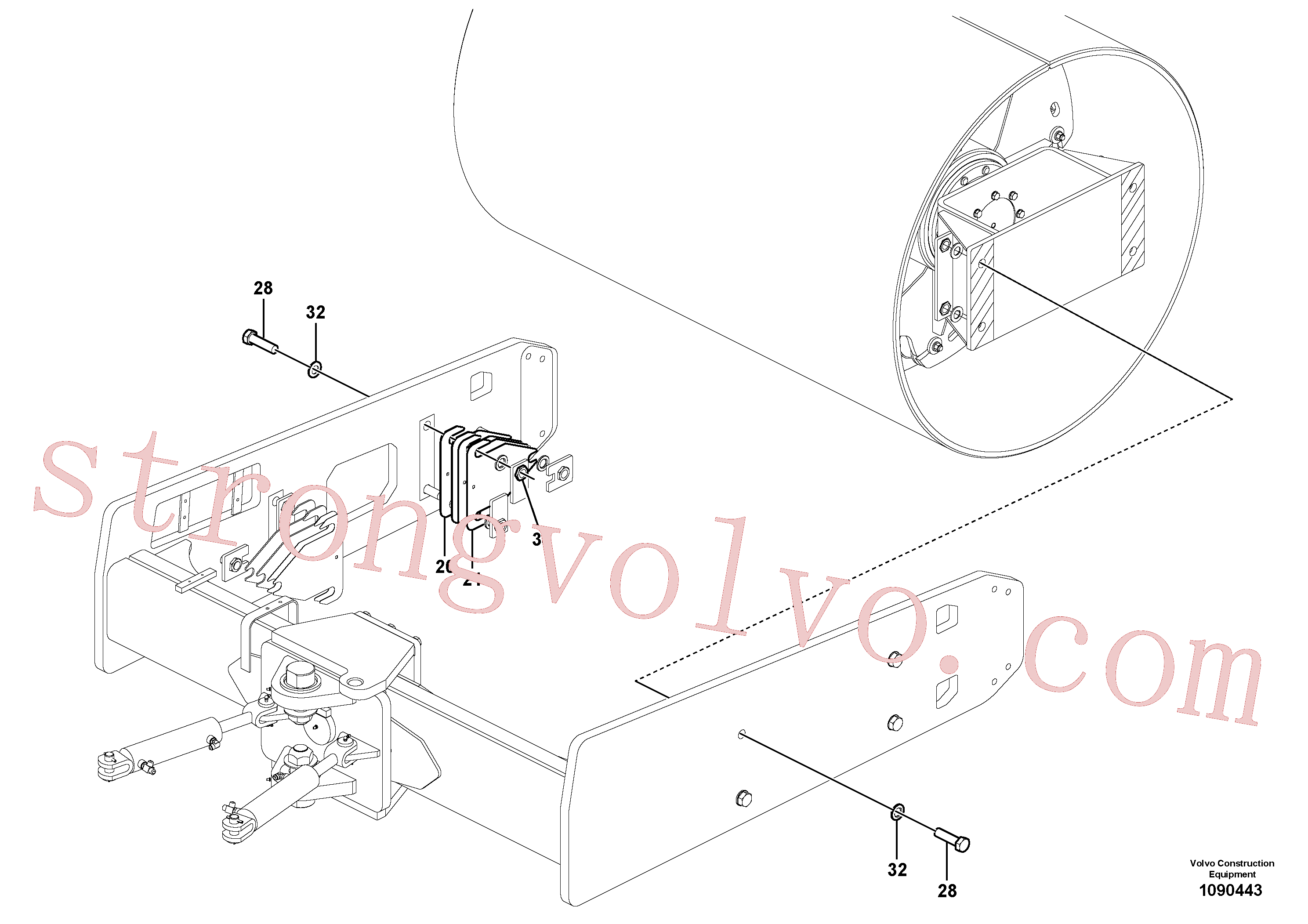 VOE60110045 Volvo Instalação de tambor(1090443 Montagem)