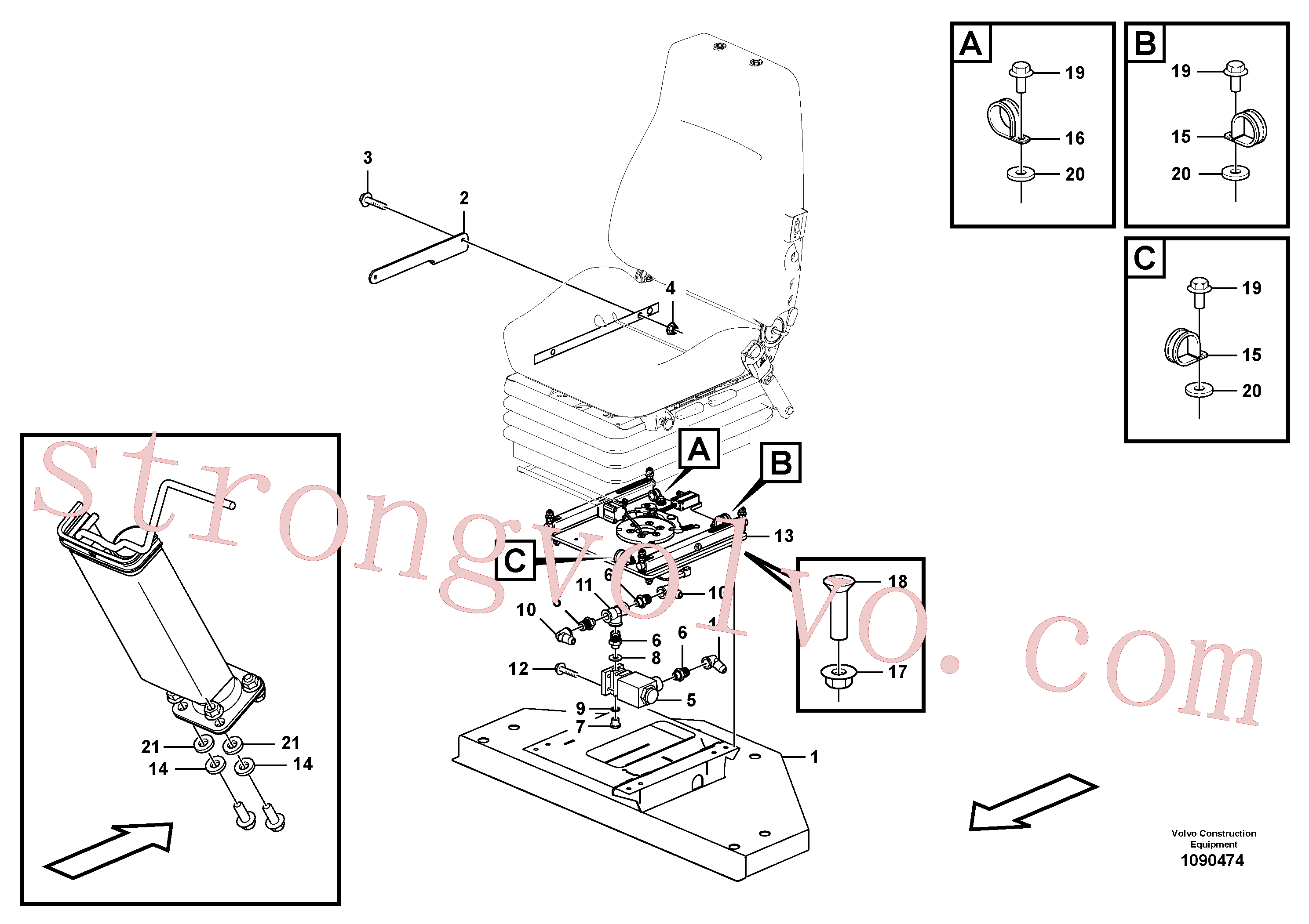 VOE6629880 Volvo Banco do operador(1090474 Montagem)