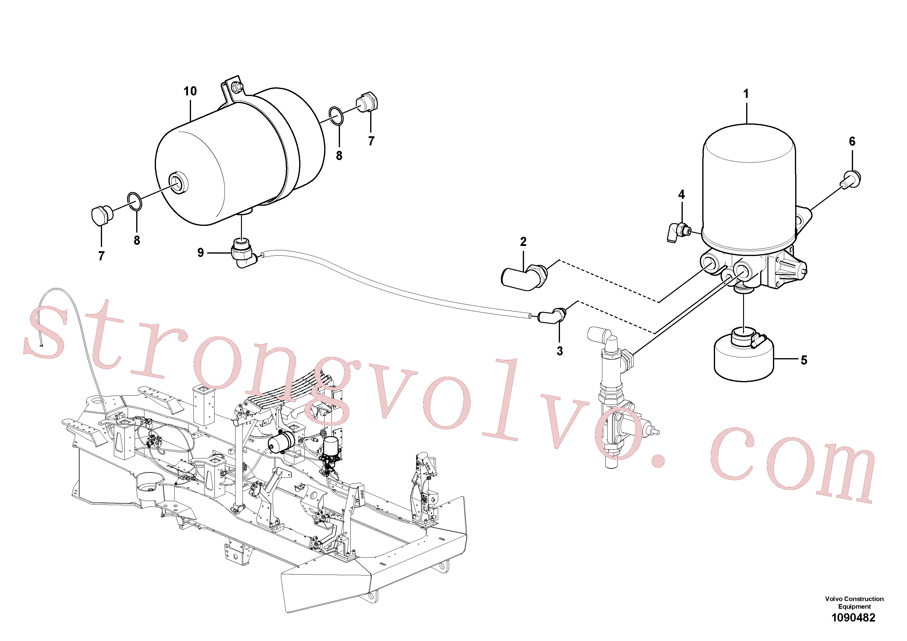 VOE60113106 Volvo Secador do receptor(1090482 Montagem)