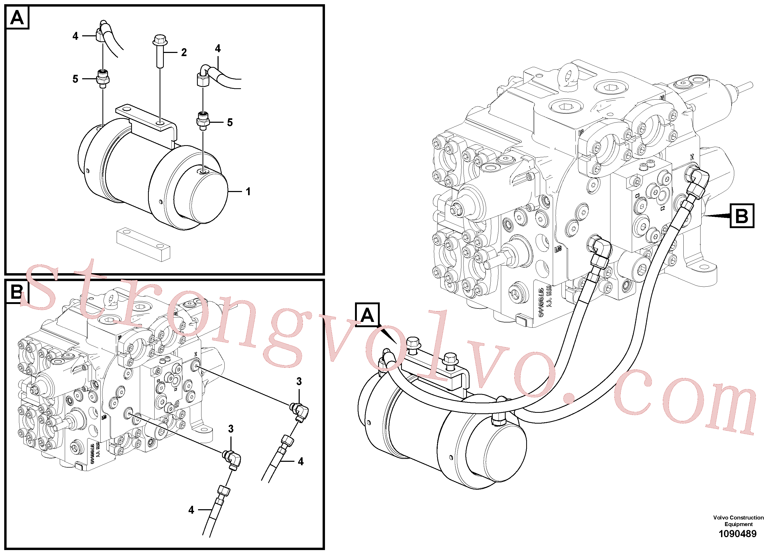 VOE935760 Volvo Cilindro amortecedor com acessórios(1090489 Montagem)