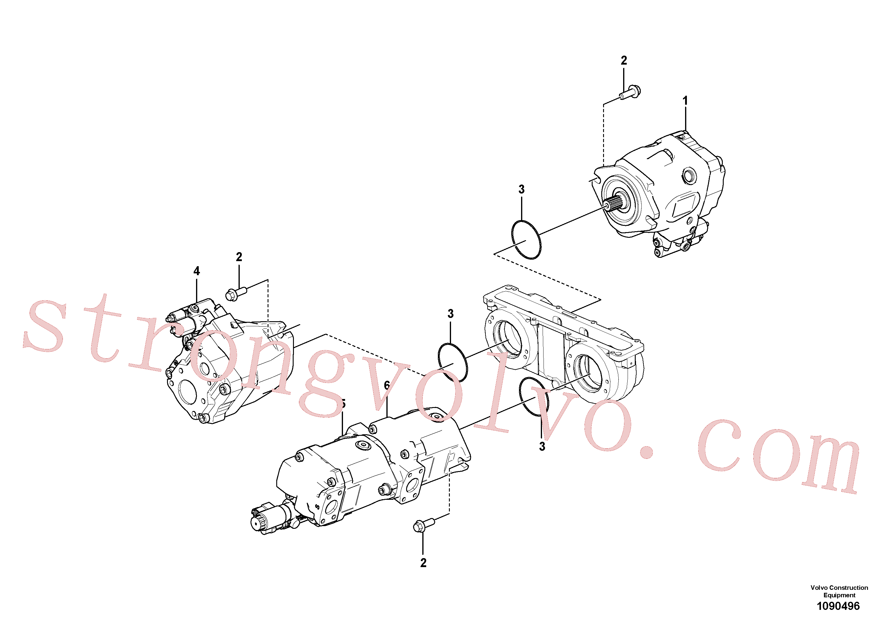 VOE60113108 Volvo Bomba hidráulica com acessórios(1090496 Montagem)