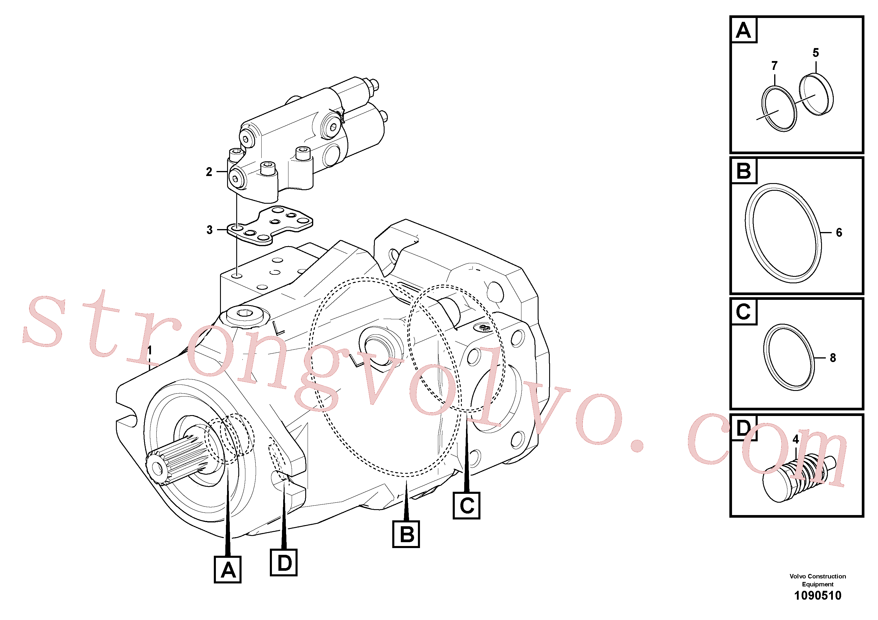 VOE15011528 Volvo Bomba hidráulica(1090510 Montagem)