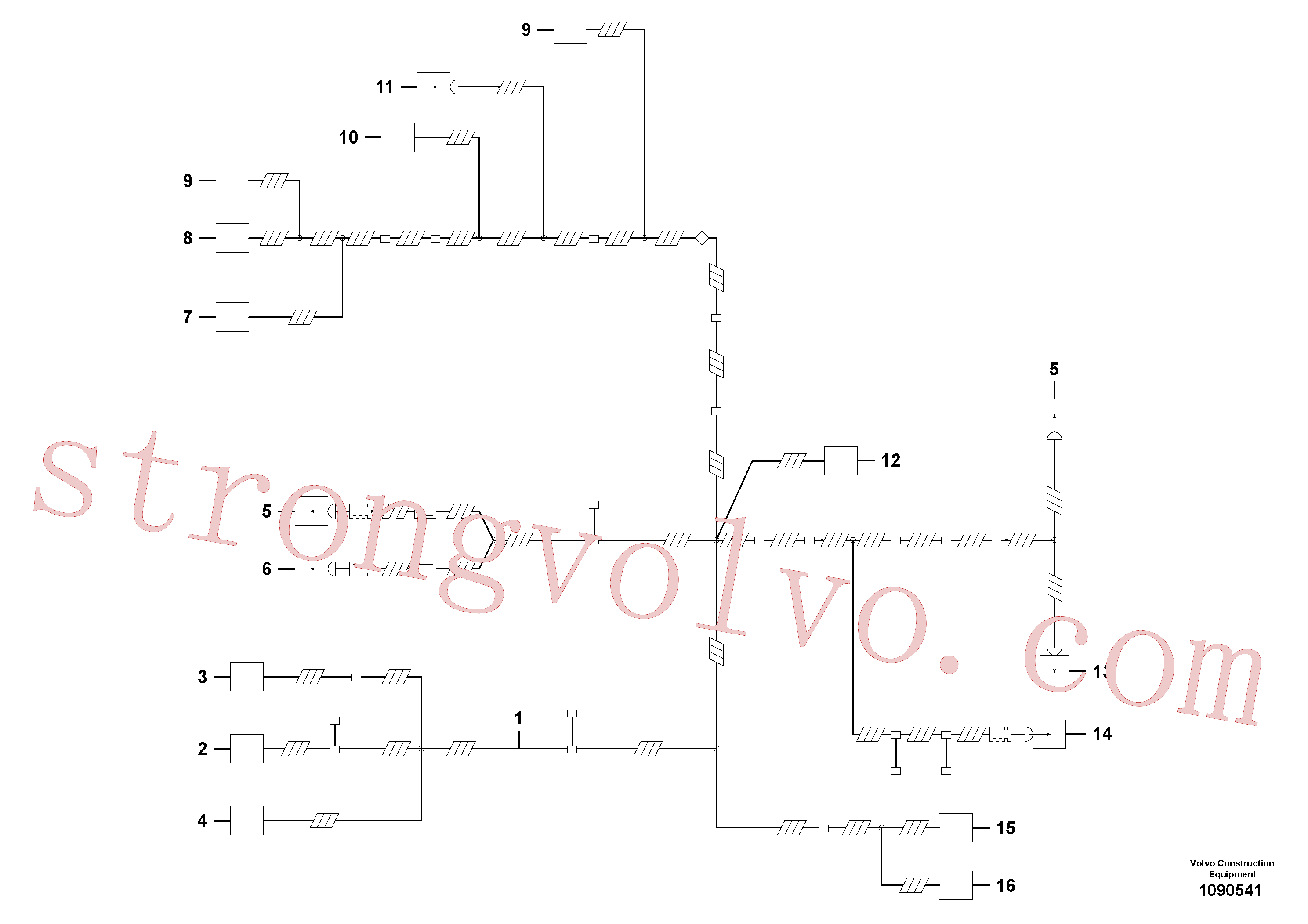 VOE20554674 Volvo Cablagem, motor(1090541 Montagem)