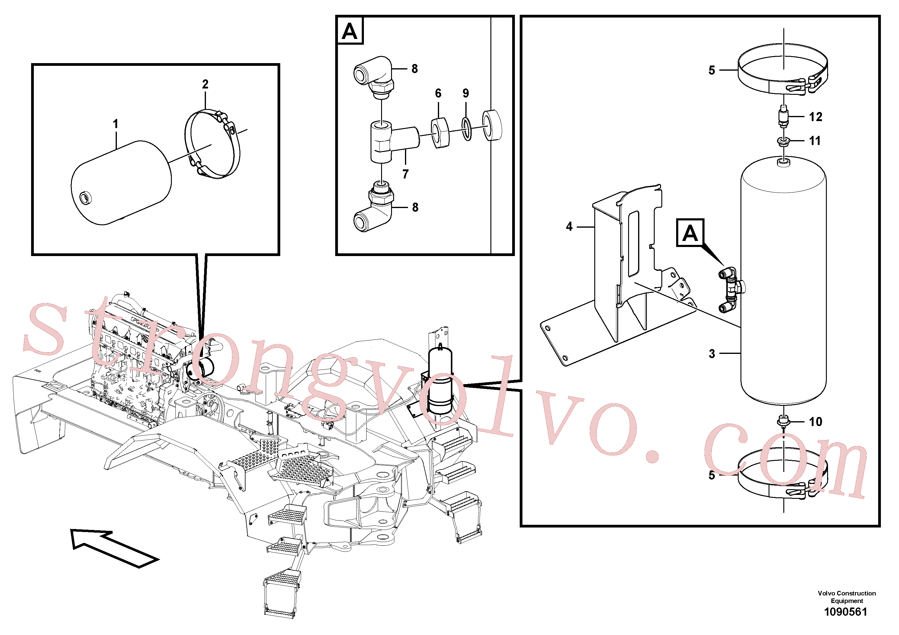 VOE13966459 Volvo Reservatório do ar comprimido com acessórios(1090561 Montagem)
