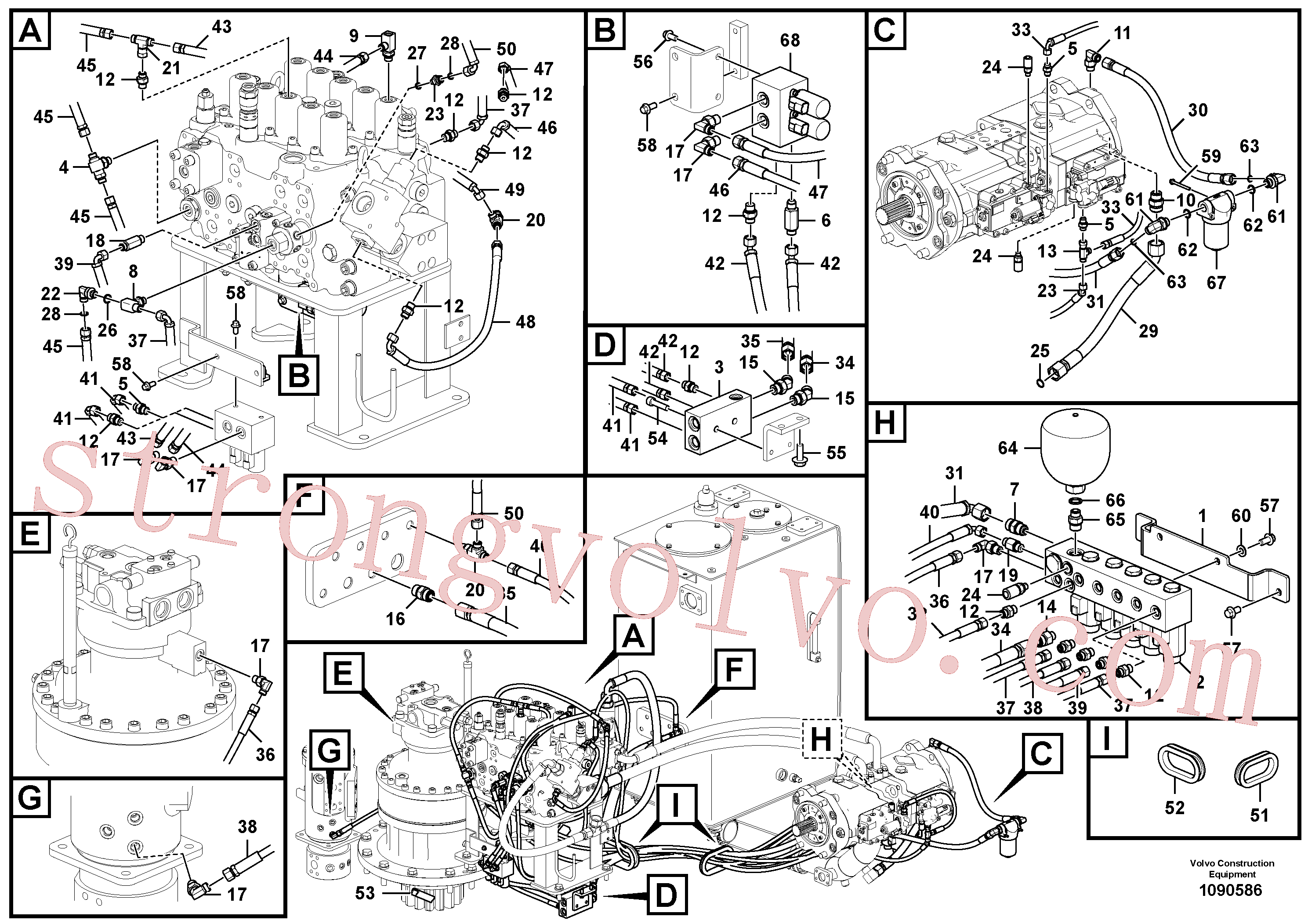 VOE14539702 Volvo Sistema servomotor, válvula de comando para válvula solenóide(1090586 Montagem)