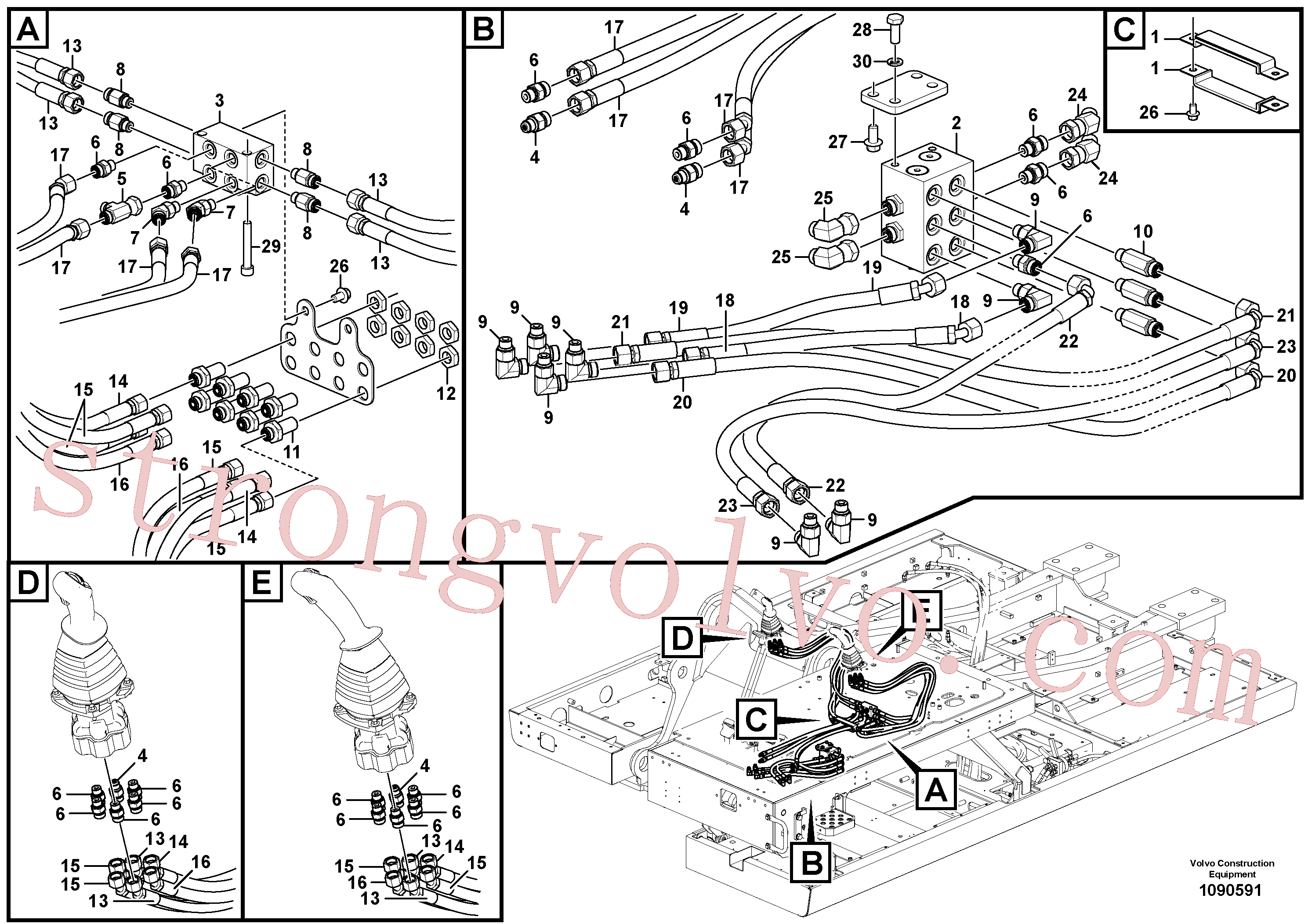 VOE937756 Volvo Servo-sistema, válvula de comando à distância(1090591 Montagem)