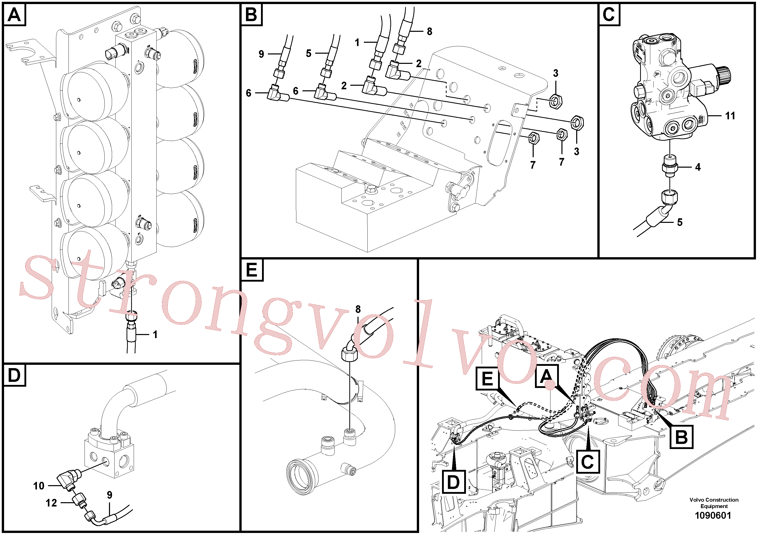 Volvo Acessórios para escavadeira VOE936671 Mangueira completa Acessórios