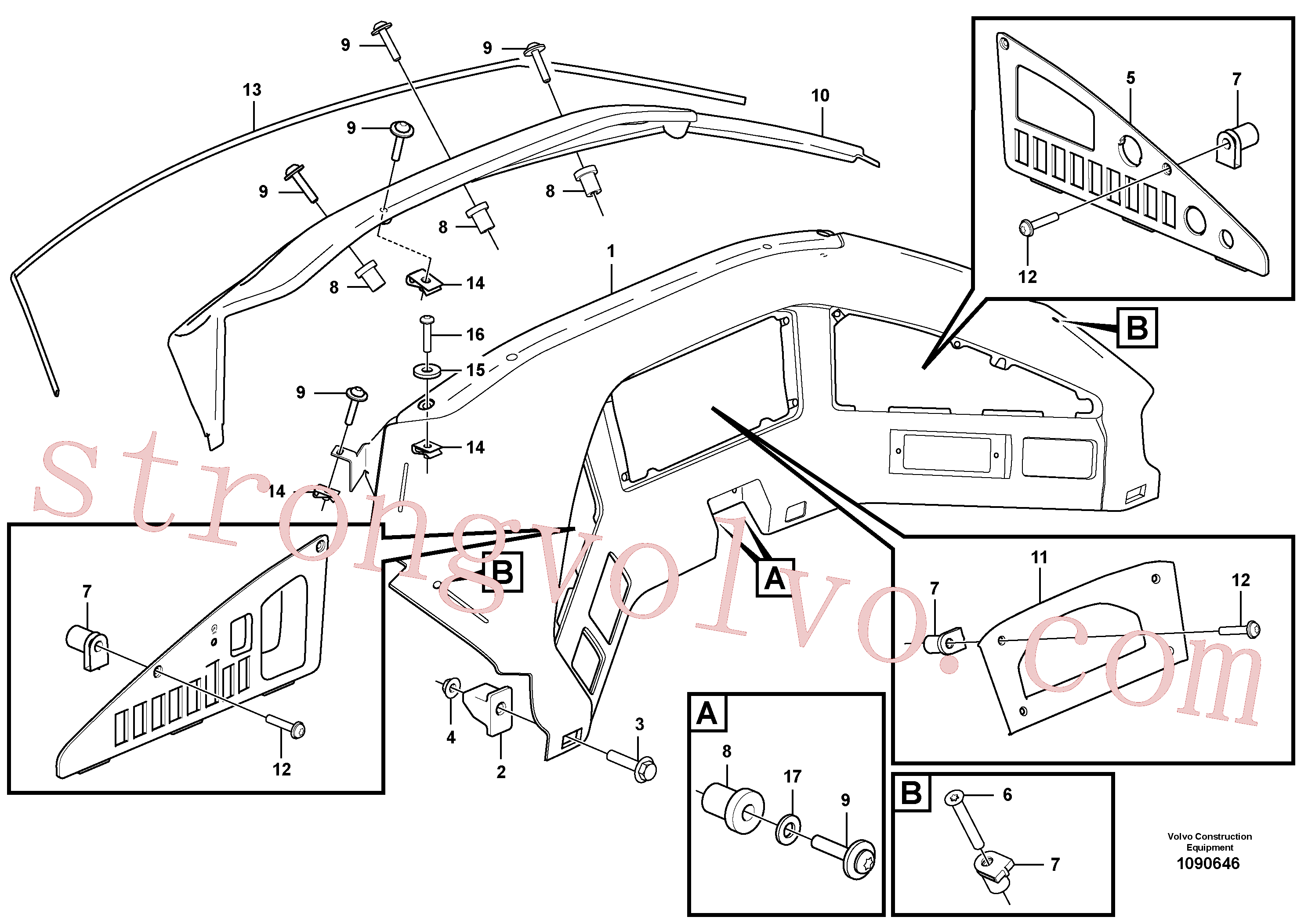 VOE969424 Volvo Painel de instrumentos(1090646 Montagem)