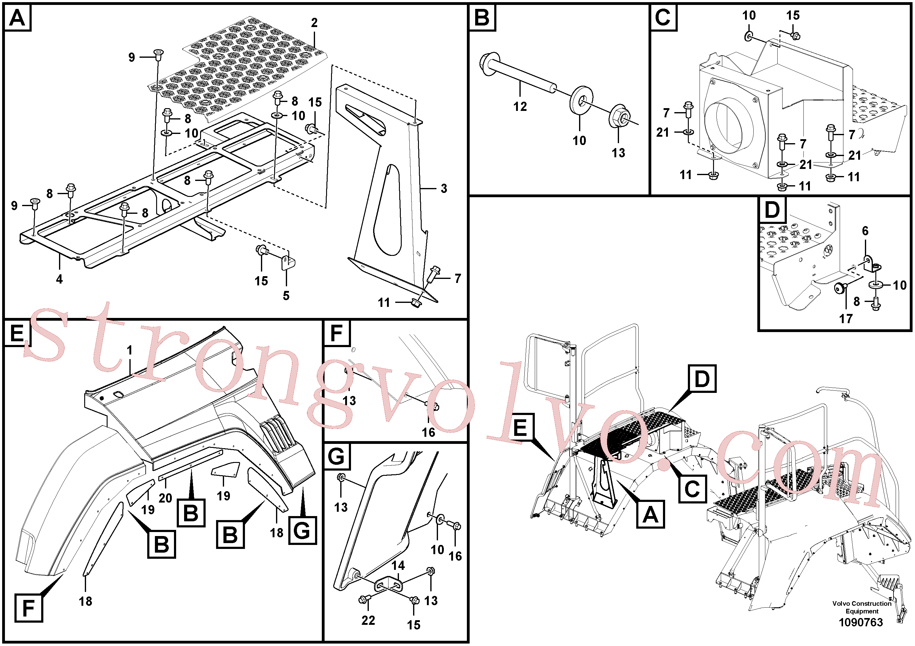 VOE60110098 Volvo Guarda-lamas, dianteiro(1090763 Montagem)