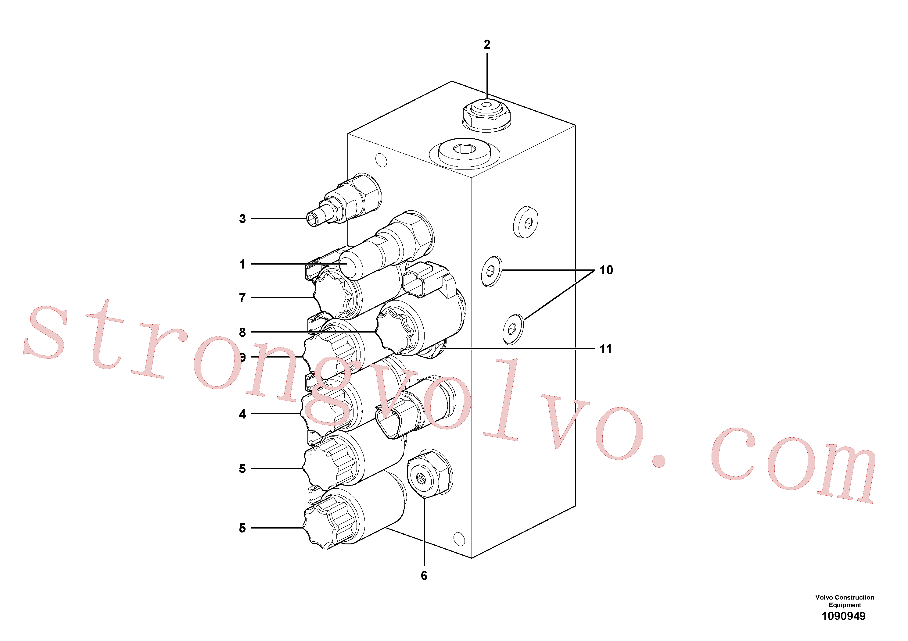 RM80634017 Volvo Bloco de válvulas, cilindros(1090949 Montagem)