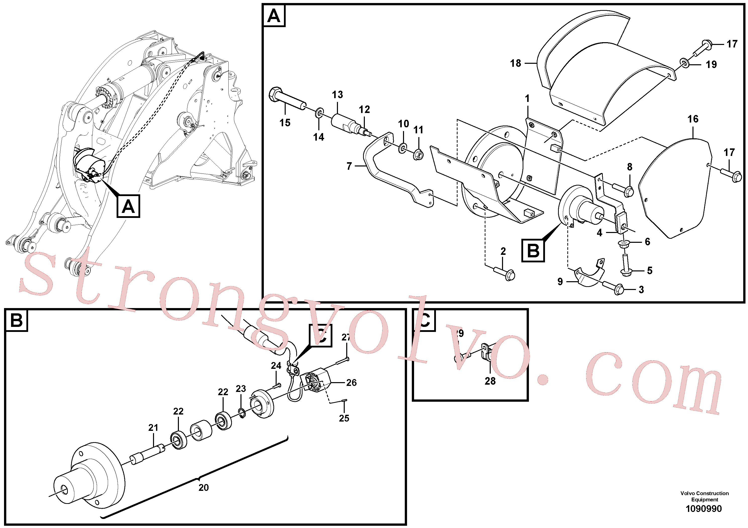 VOE60112198 Volvo Sensor de ângulo, inclinação(1090990 Montagem)