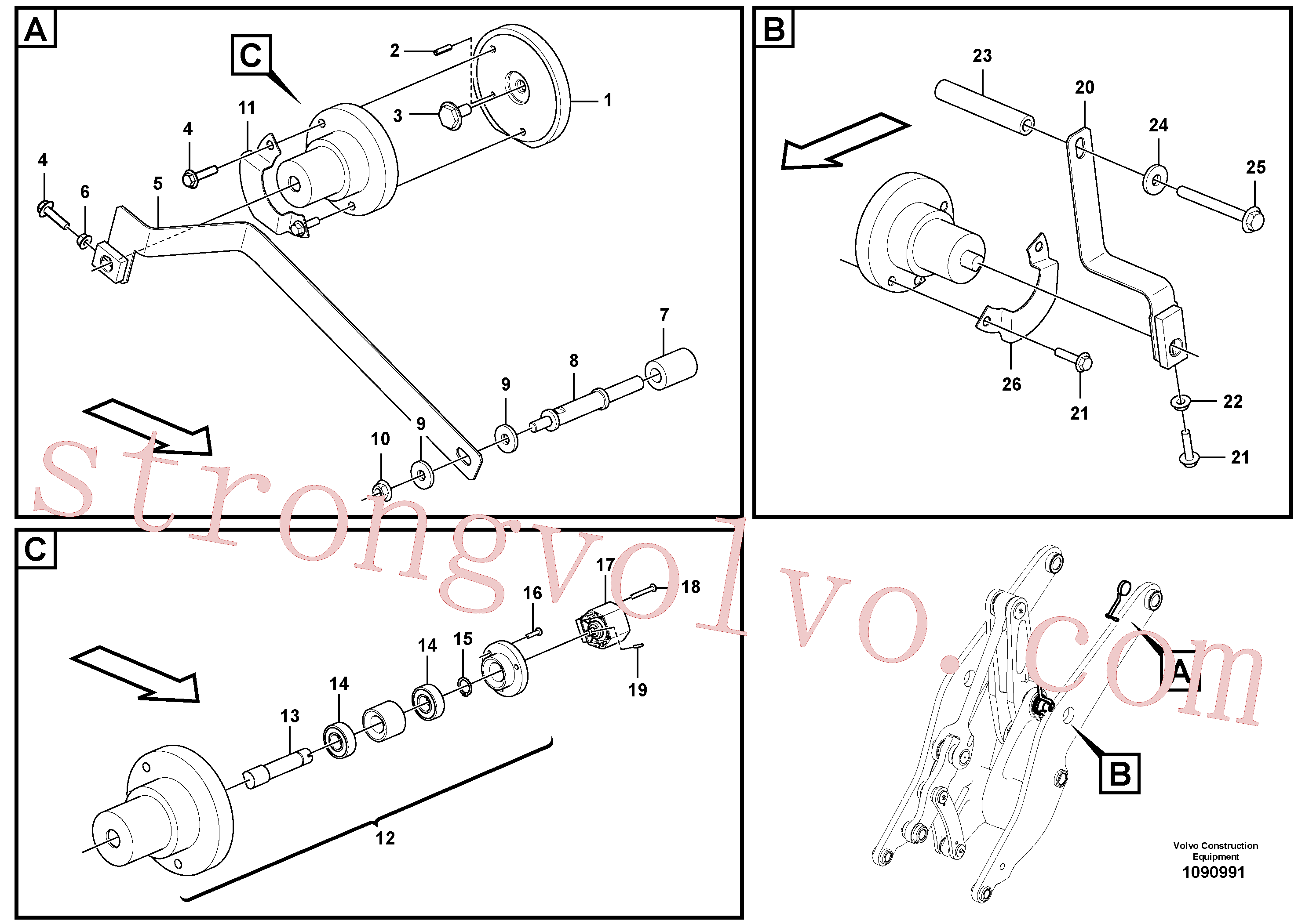 VOE60113274 Volvo Posicionador do balde e accionamento da lança, rotação(1090991 Montagem)