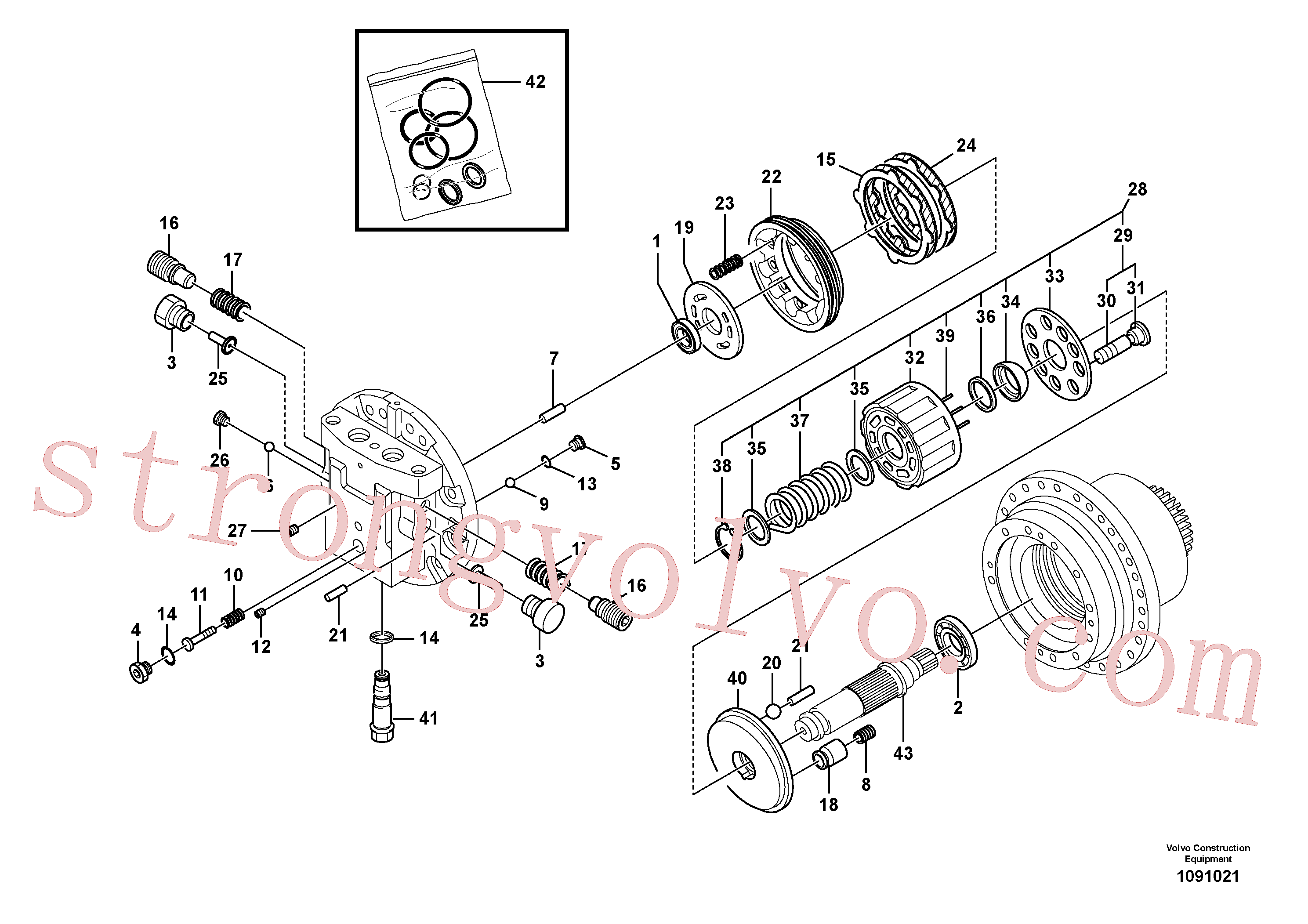 VOE14573784 Volvo Motor de deslocação(1091021 Montagem)