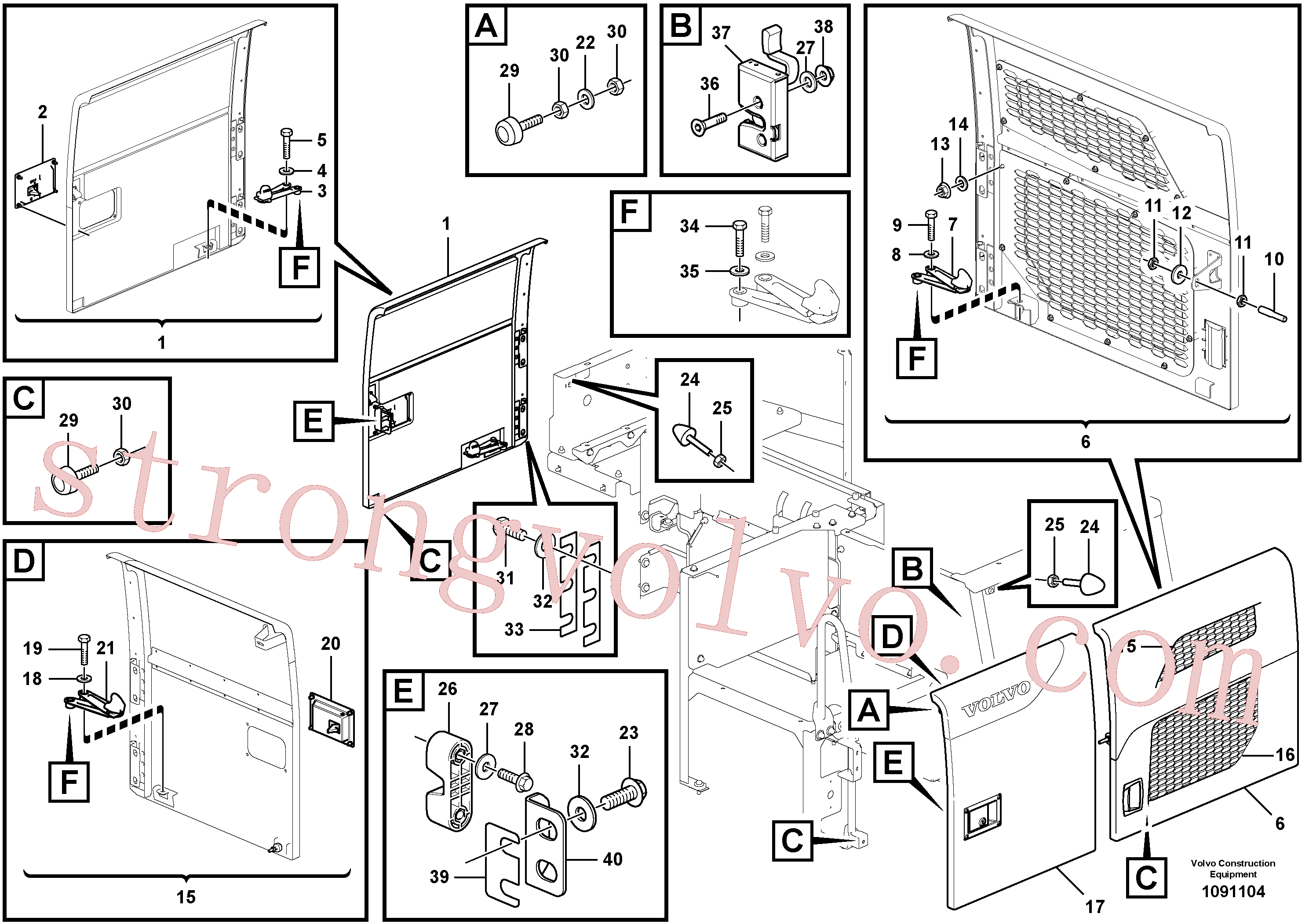 VOE14371582 Volvo Porta, lateral(1091104 Montagem)