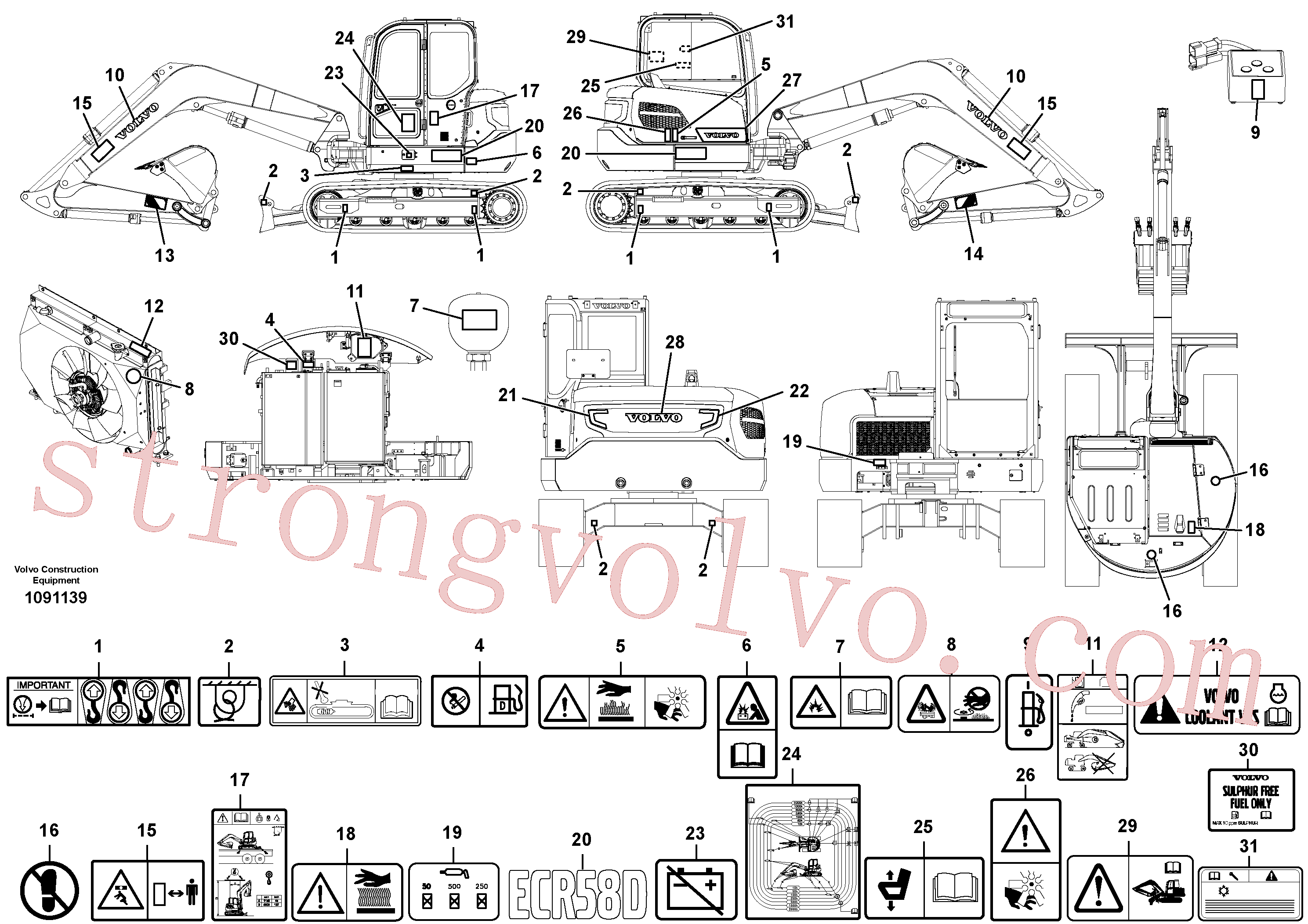 VOE14712077 Decalque Inscreva-se para Volvo Acessórios para escavadeira